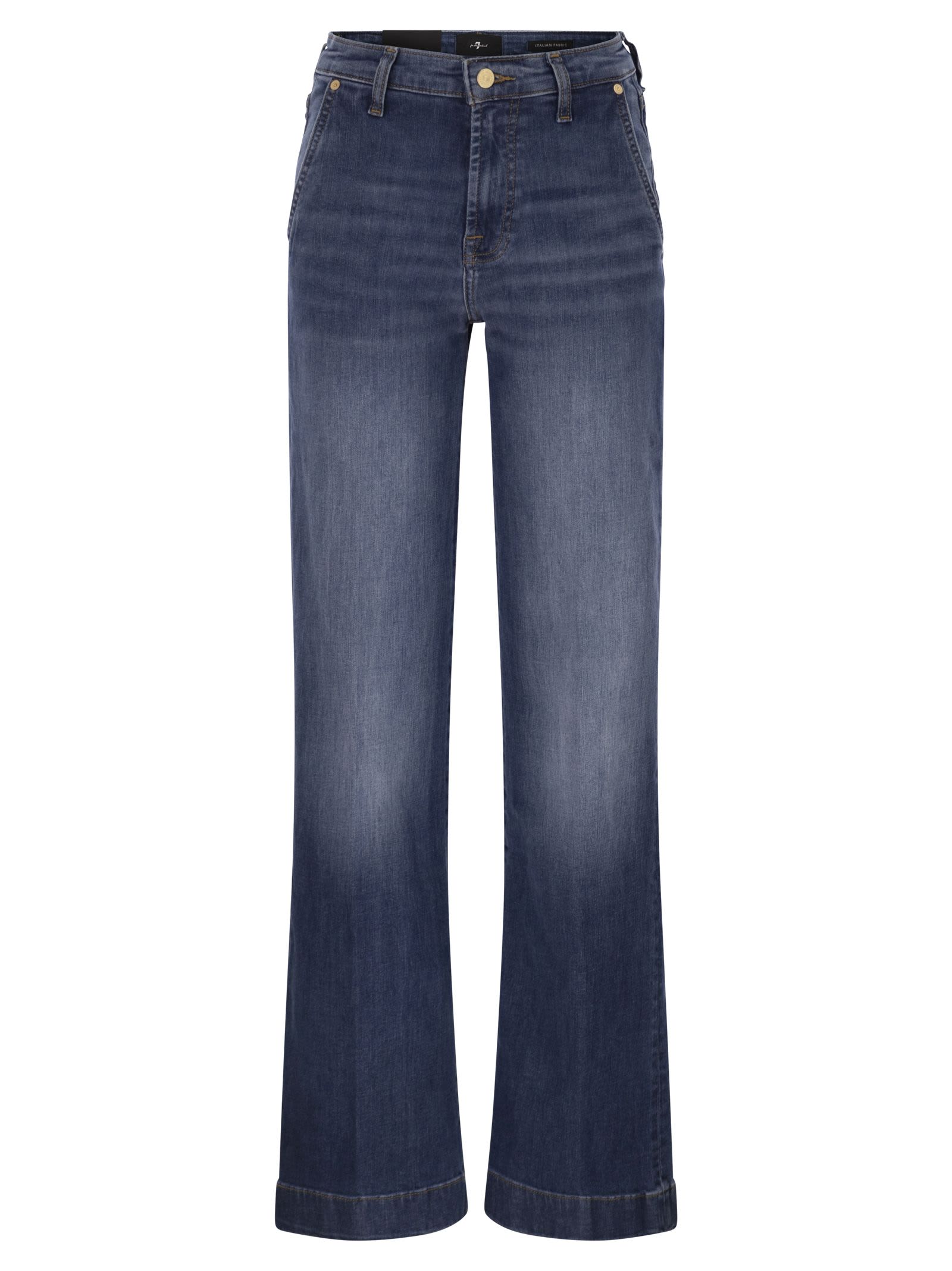 7 For All Mankind Modern Dojo - High-waisted Flared Jeans In Blue