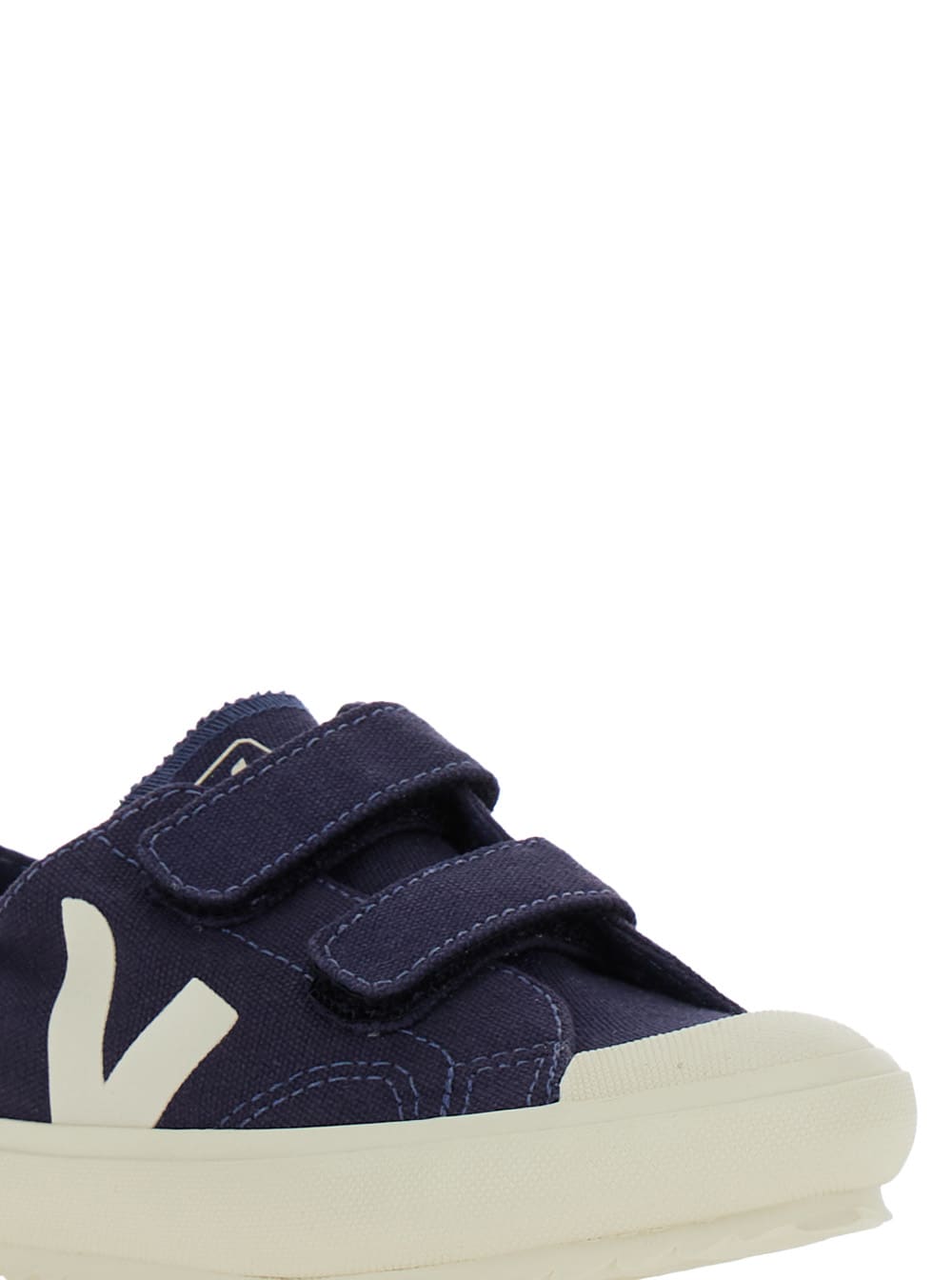 Shop Veja Blue Low Top Sneakers With Velcro Straps In Canvas Boy