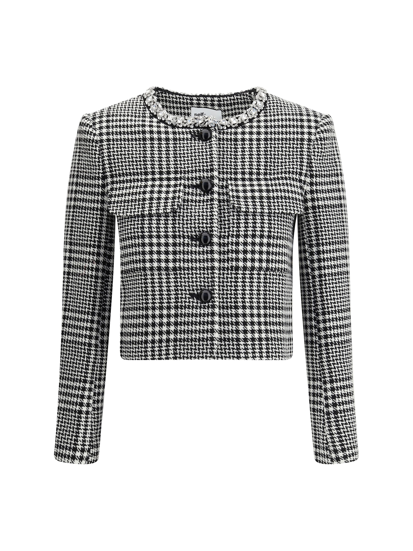Self-portrait Wool Houndstooth Tailored Jacket Jackets Multicolor
