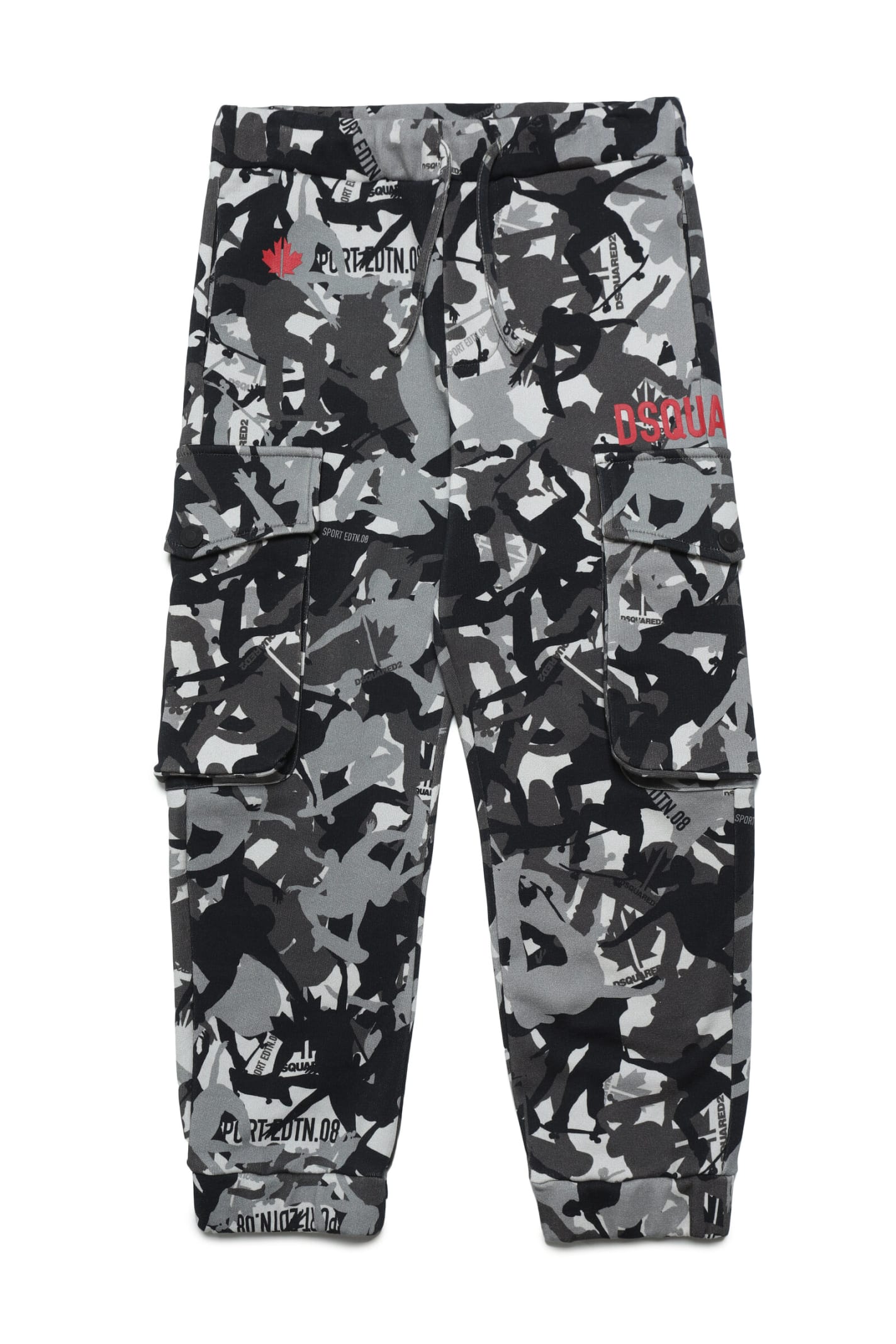 DSQUARED2 D2P626M TROUSERS DSQUARED COTTON CARGO PANTS WITH ALLOVER SKATER CAMOU GRAPHICS