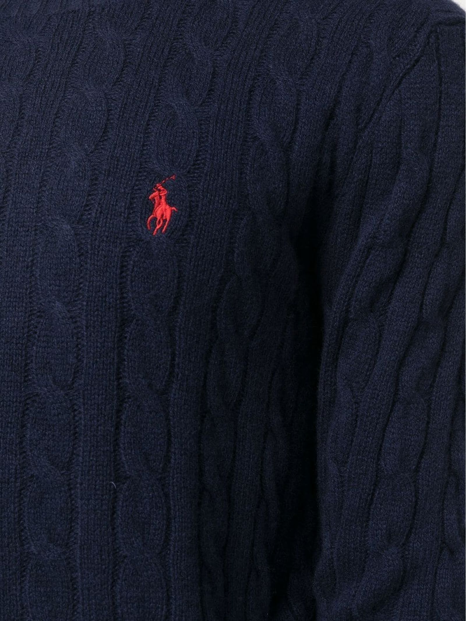 Shop Ralph Lauren Blue Wool And Cashmere Jumper