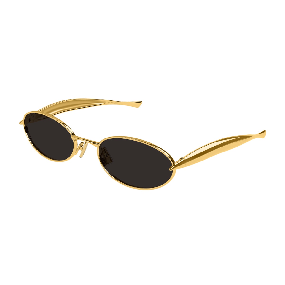 Bottega Veneta Bv1386s Sardine Linea Signature Icons 001 Gold Grey Sunglasses In Gold