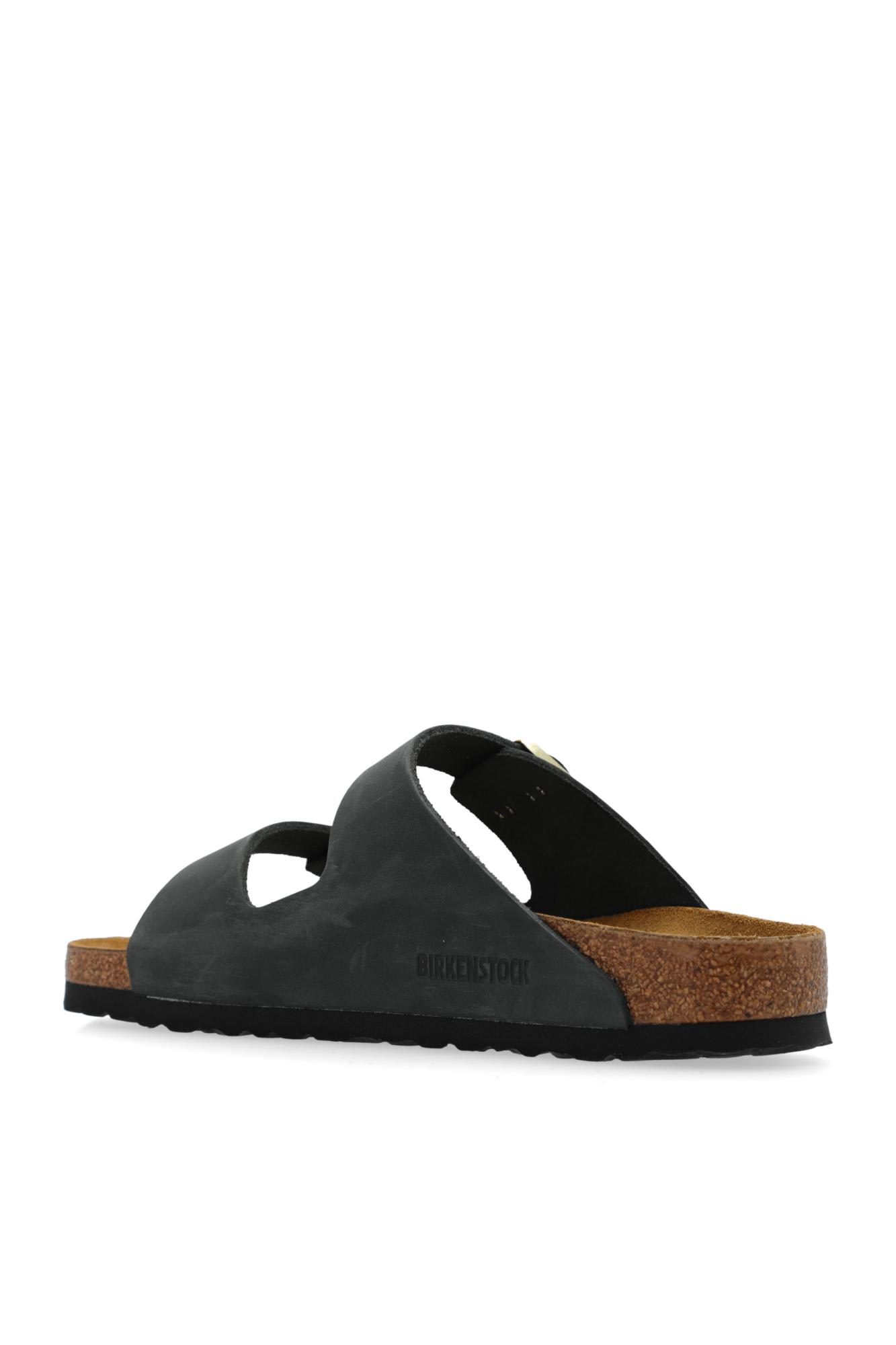 Birkenstock Black Microfiber Arizona Sandals In Verde