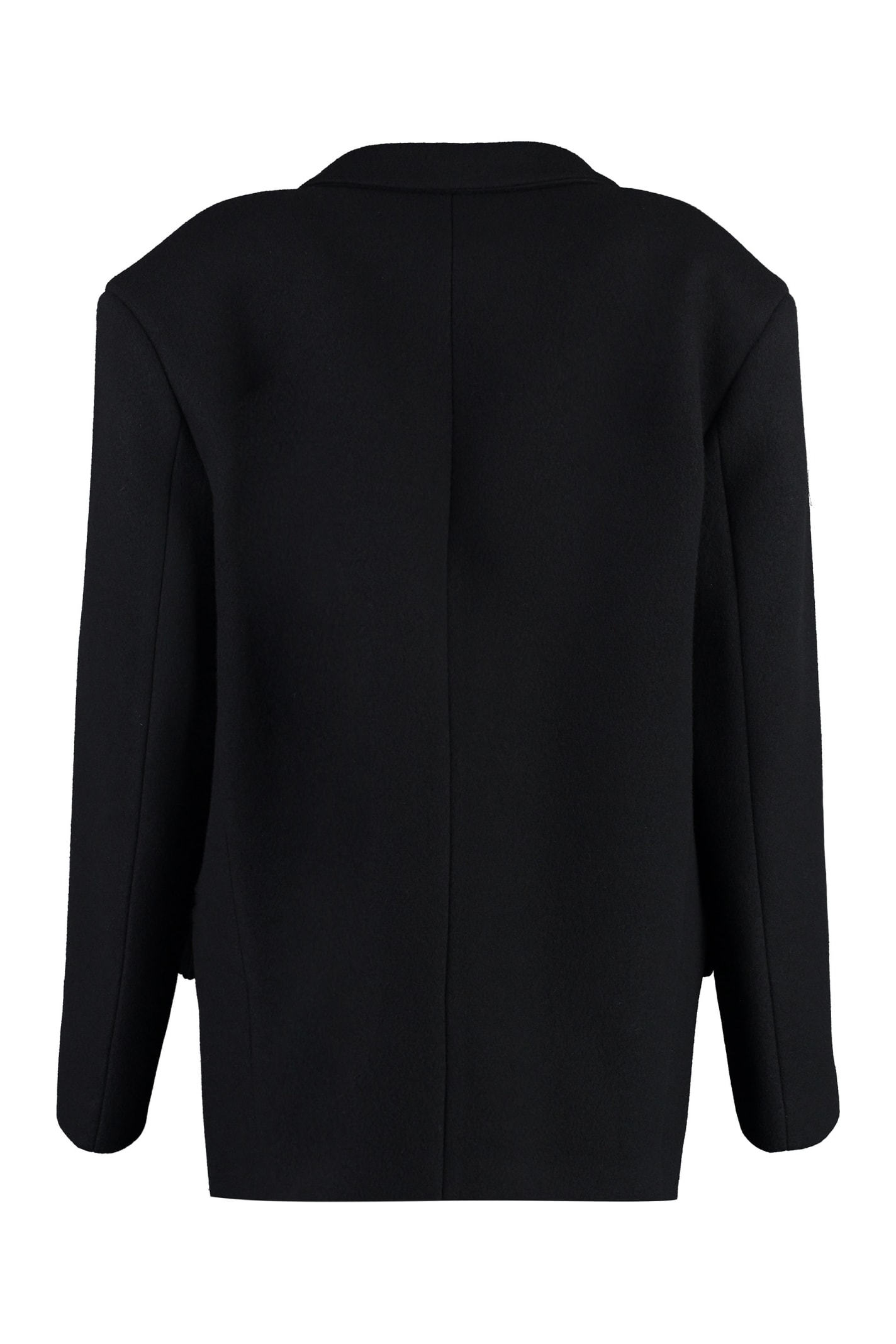 Attico Black Wool Short Jacket For Women In Black