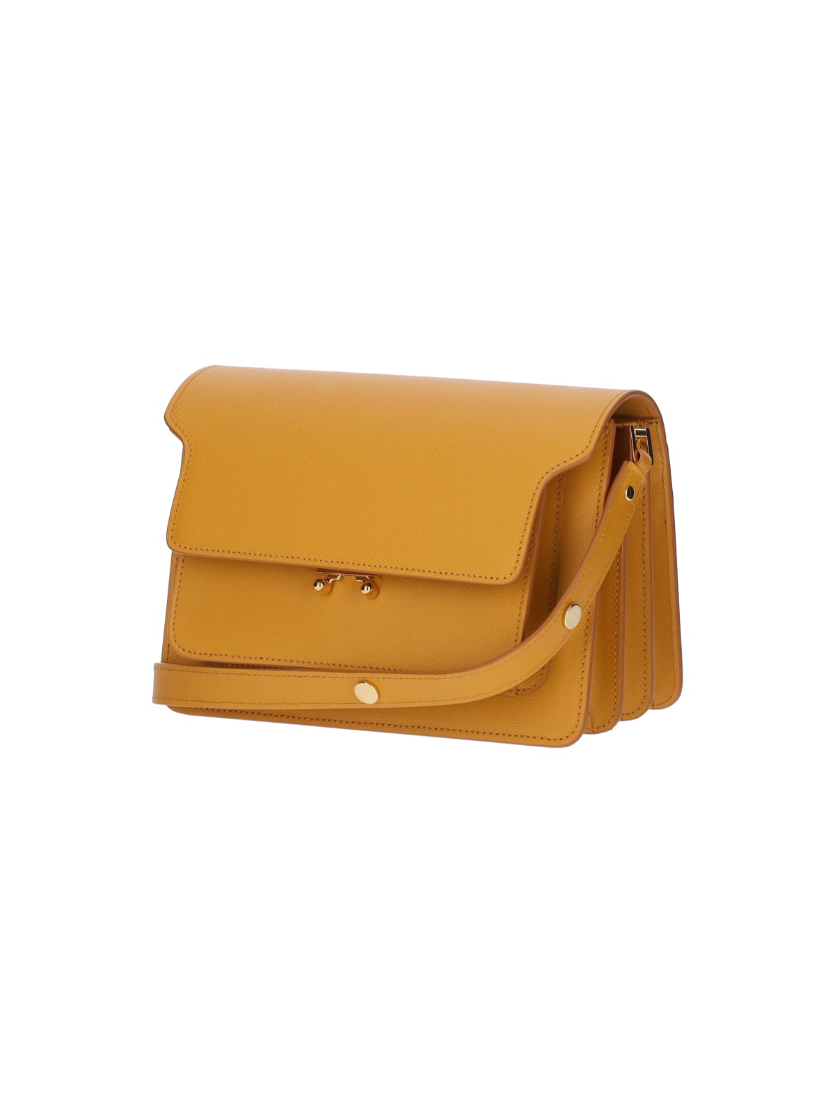 Shop Marni Trunk Medium Shoulder Bag In Yellow