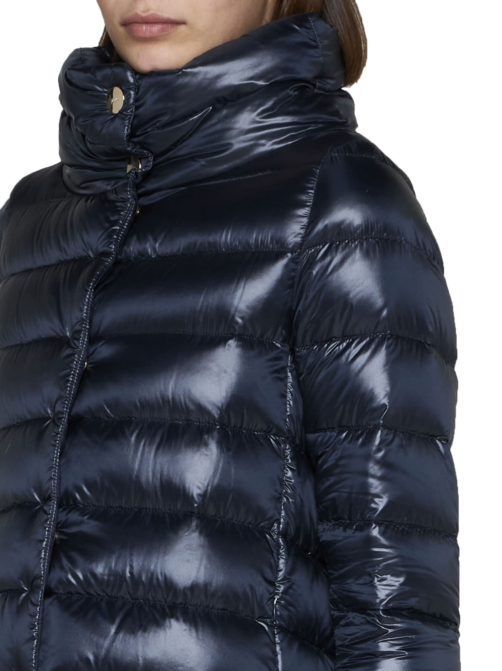 Herno Amelia Ultralight A-line Puffer Jacket In Blu