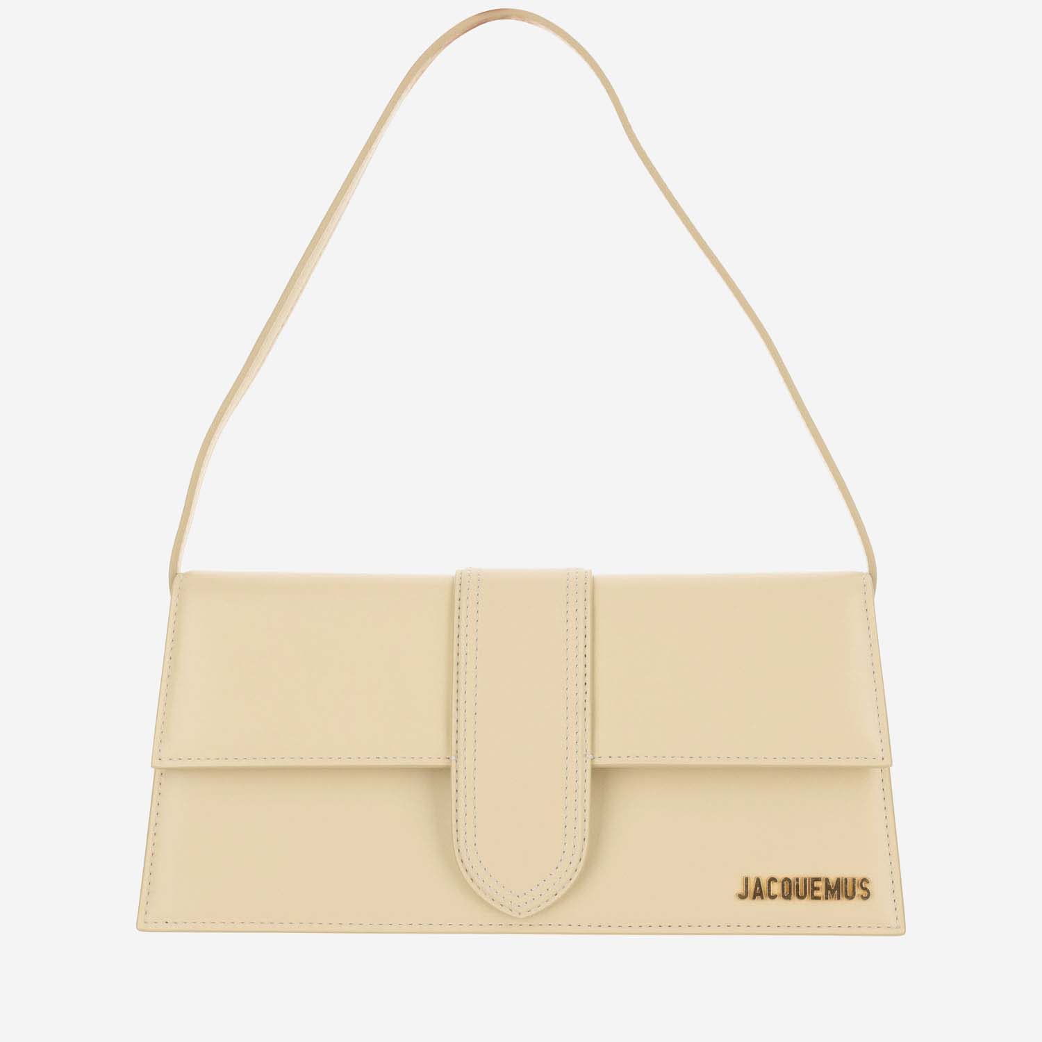 Jacquemus Le Bambino Long Leather Shoulder Bag In Neutrals