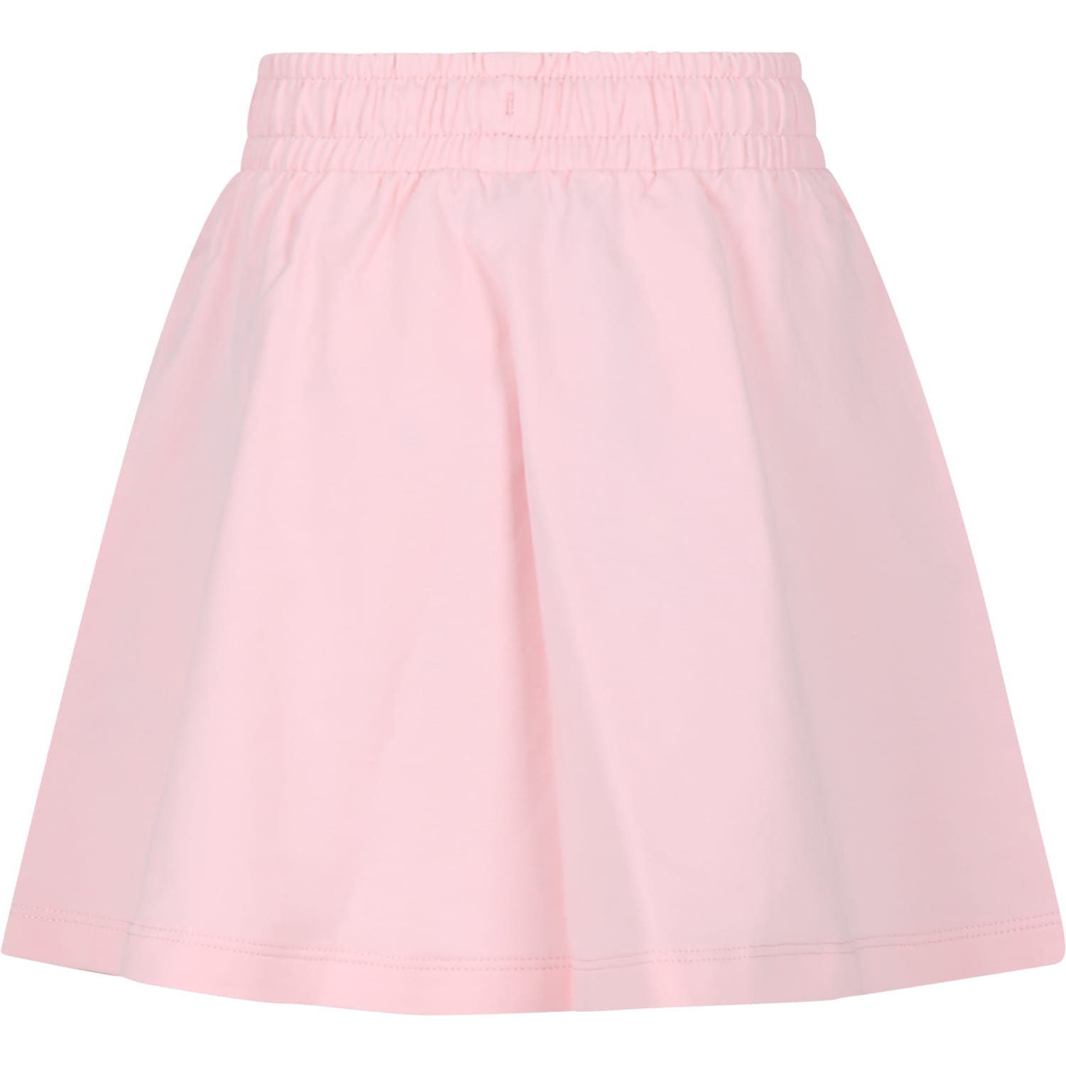 Shop Moschino Pink Skirt For Girl With Teddy Bear And Logo