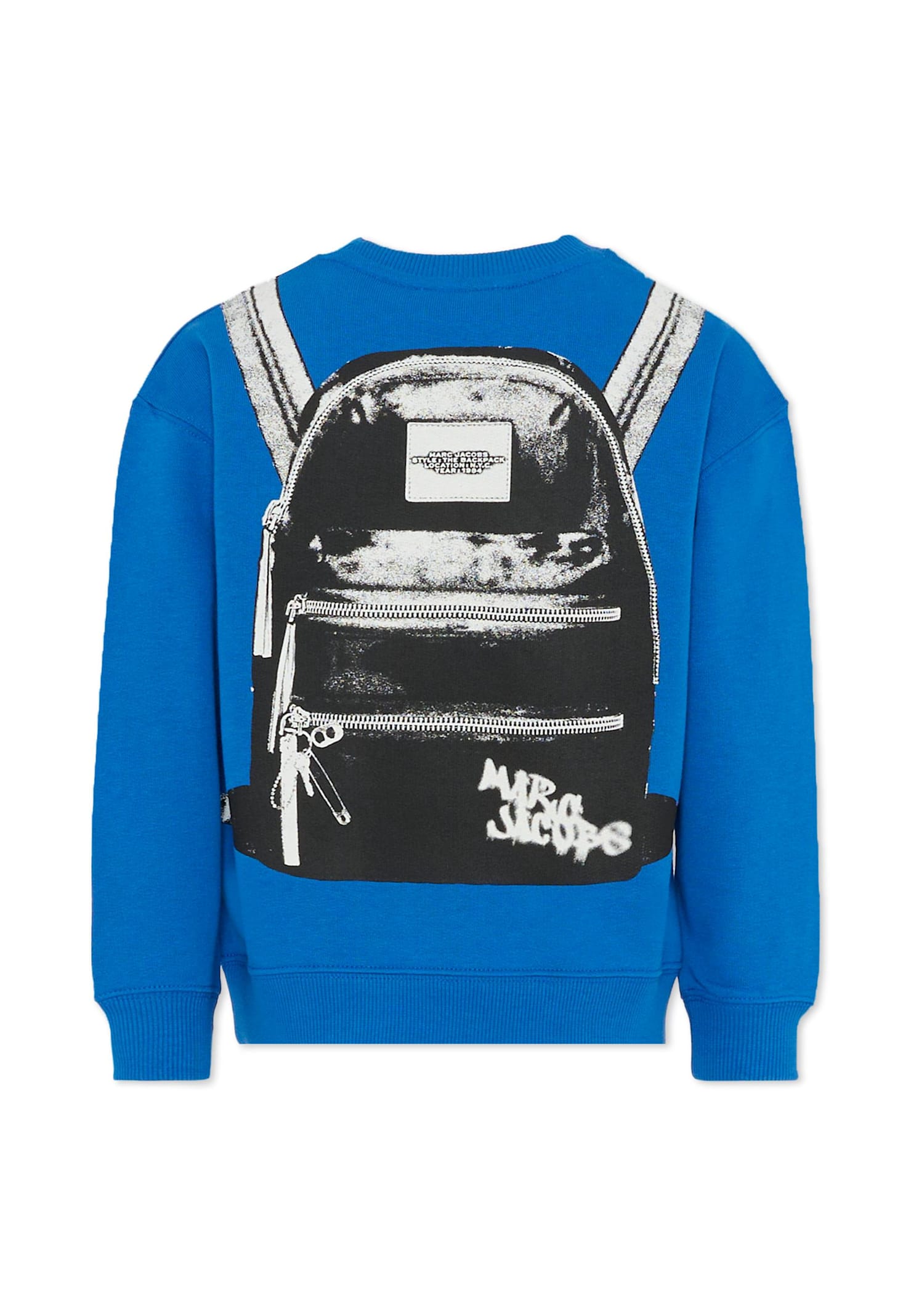 Marc Jacobs Kids' Blue Sweatshirt For Boy With Backpack Print