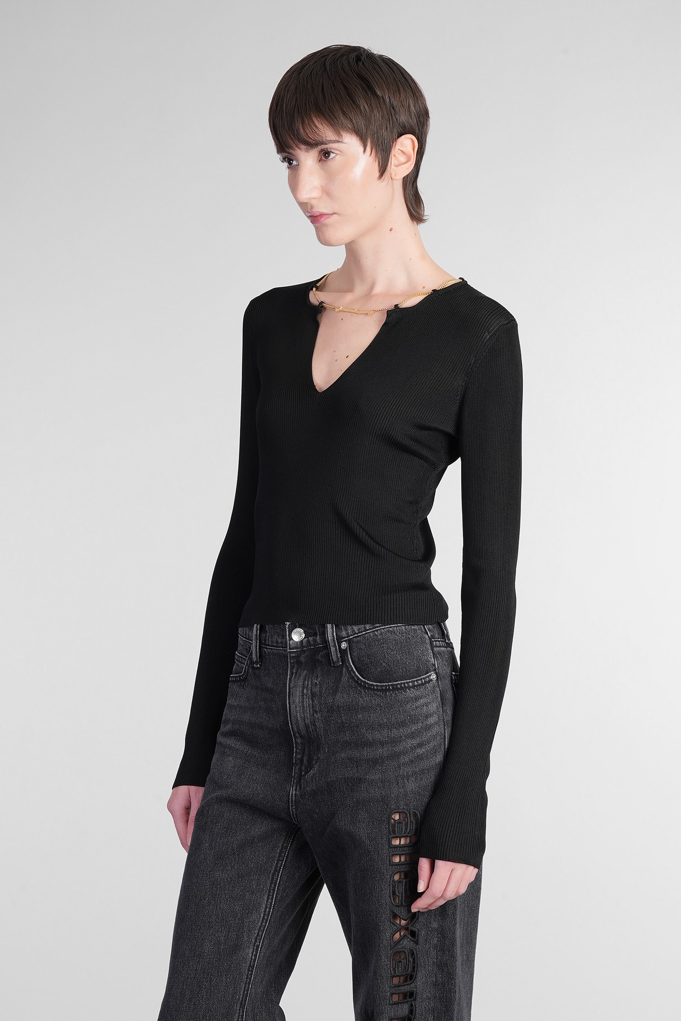 ALEXANDER WANG KNITWEAR IN BLACK VISCOSE