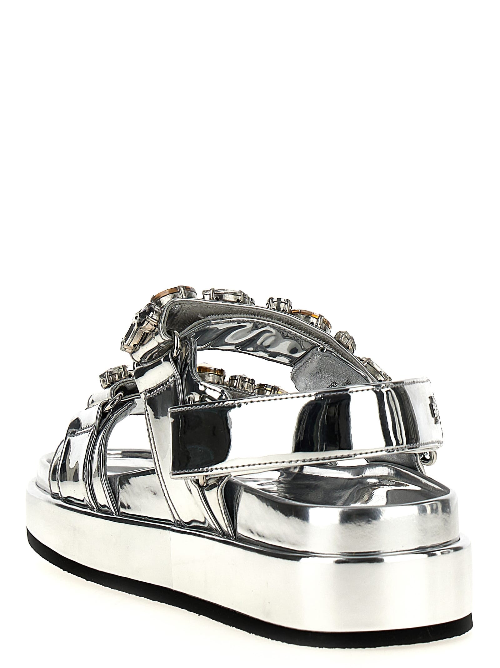 Tory Burch Silver Kira Sandals In Silver