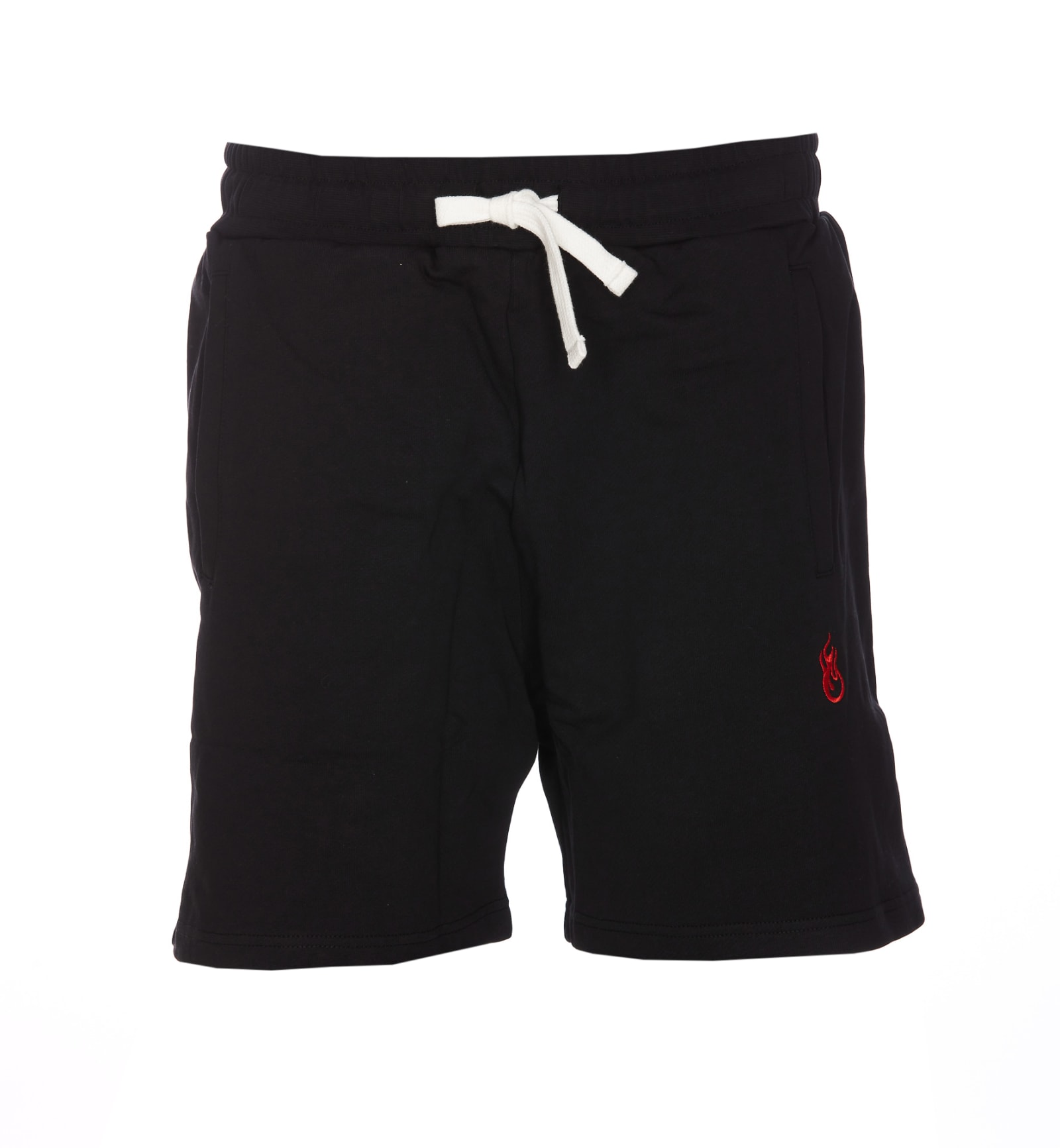 Vision Of Super Shorts With Flames Logo In Black