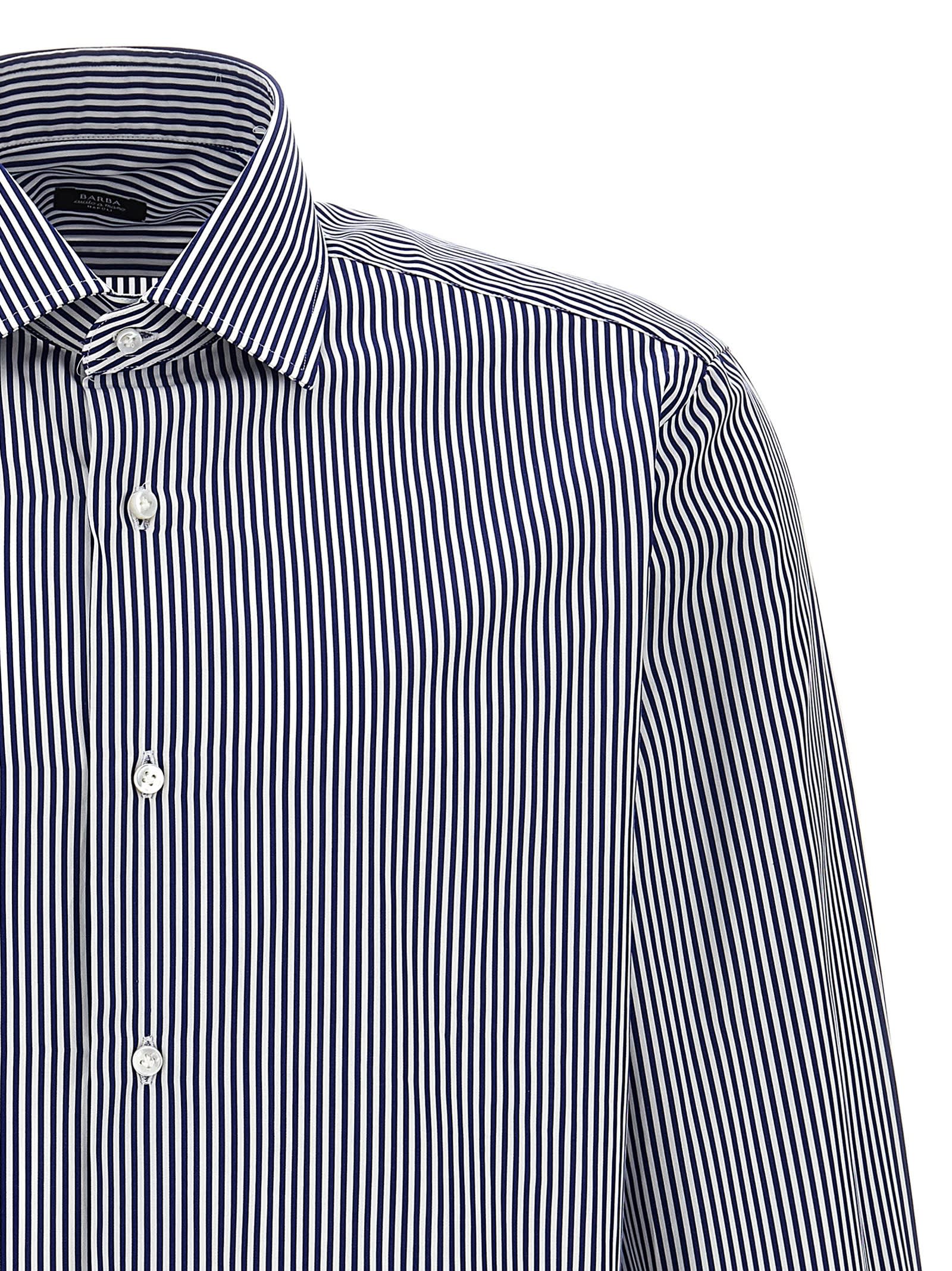 Shop Barba Napoli Striped Shirt In Blue