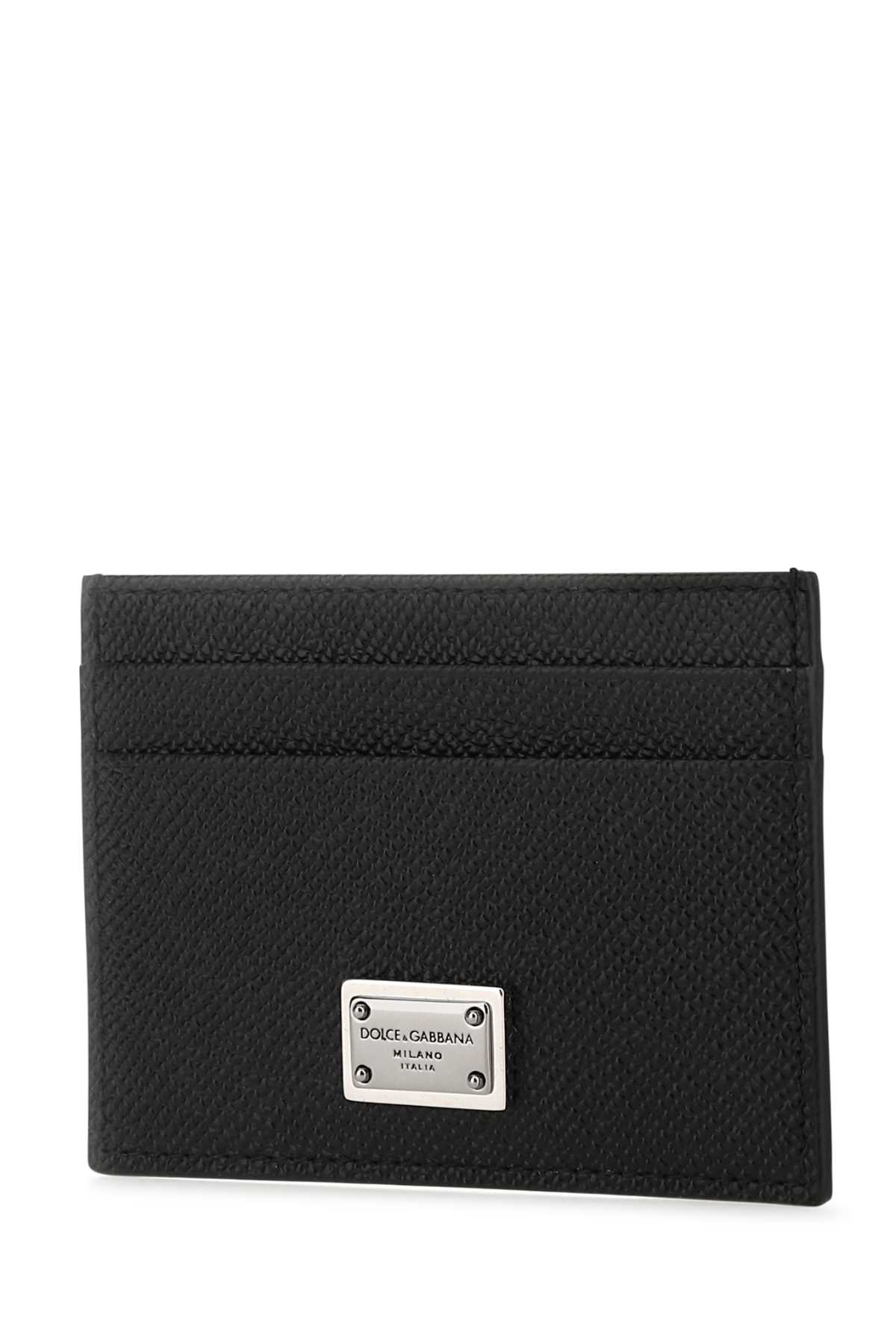 Shop Dolce & Gabbana Black Leather Card Holder In 80999