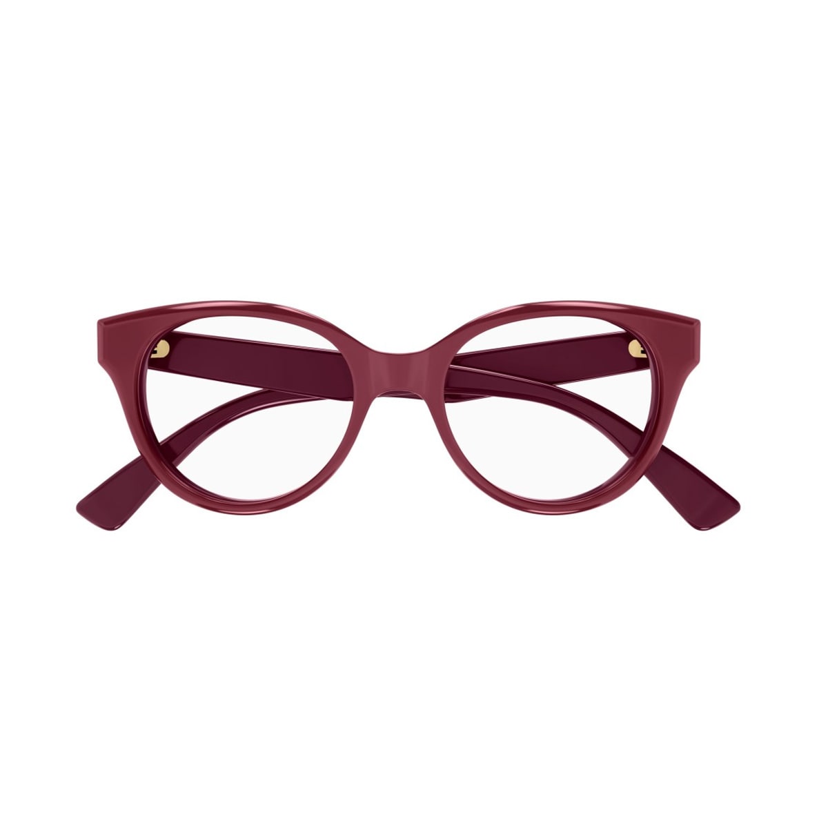 Shop Gucci Classic Cat-eye Logo Glasses In 006 Burgundy Burgundy Tra