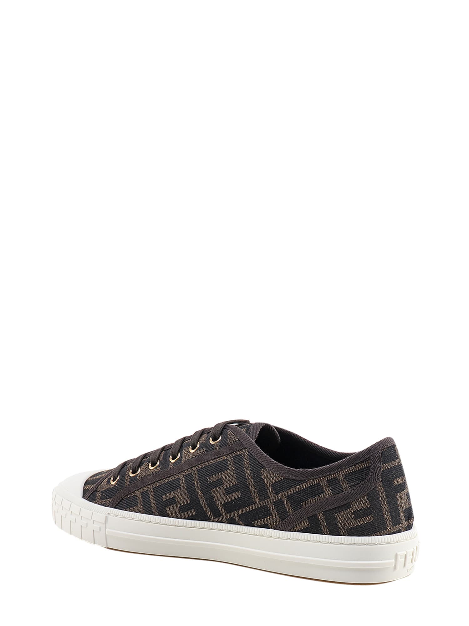 Shop Fendi Sneakers In Brown