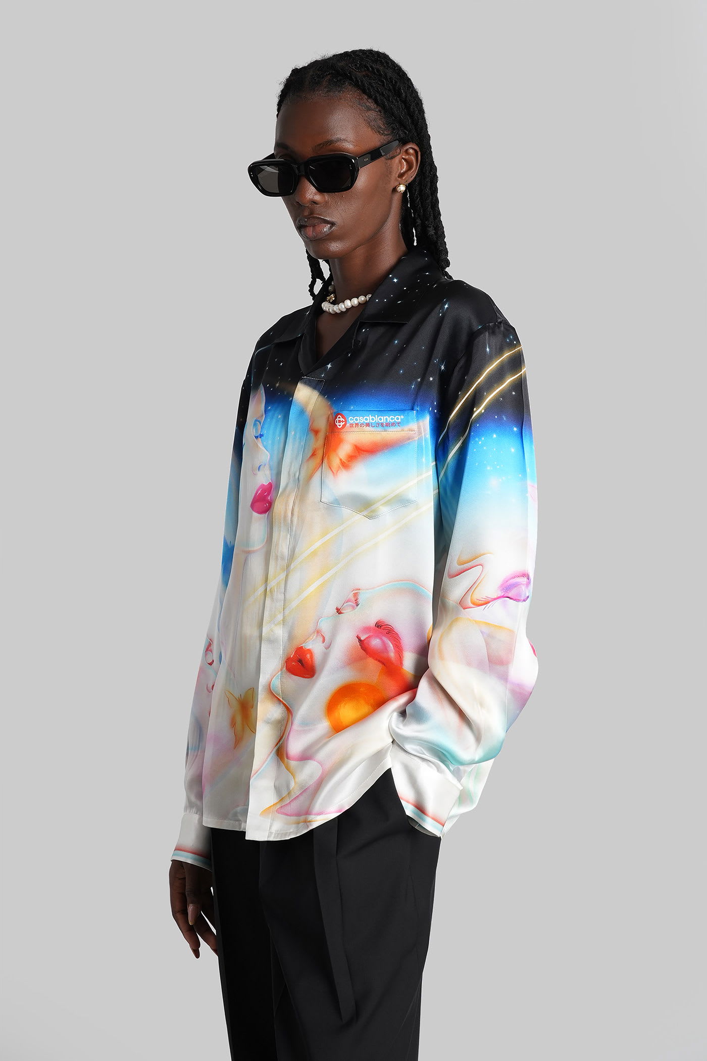 Casablanca Shirt In Multicolor Silk In Multi