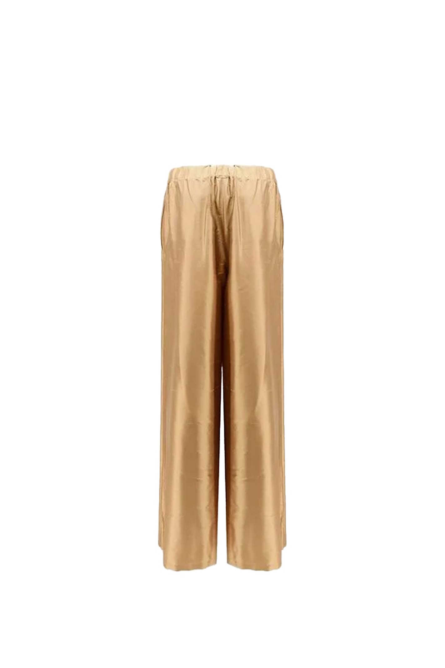 Max Mara Elastic Waist Casual Pants In Brown