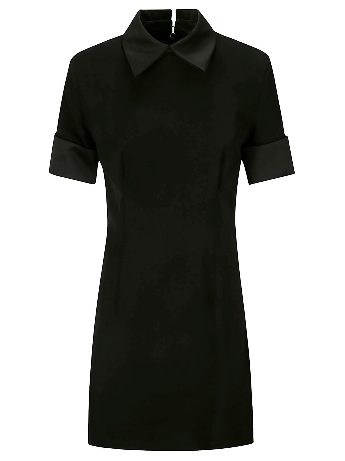 Shop Sportmax Cipro Straight Hem Mini Shirt Dress In Nero