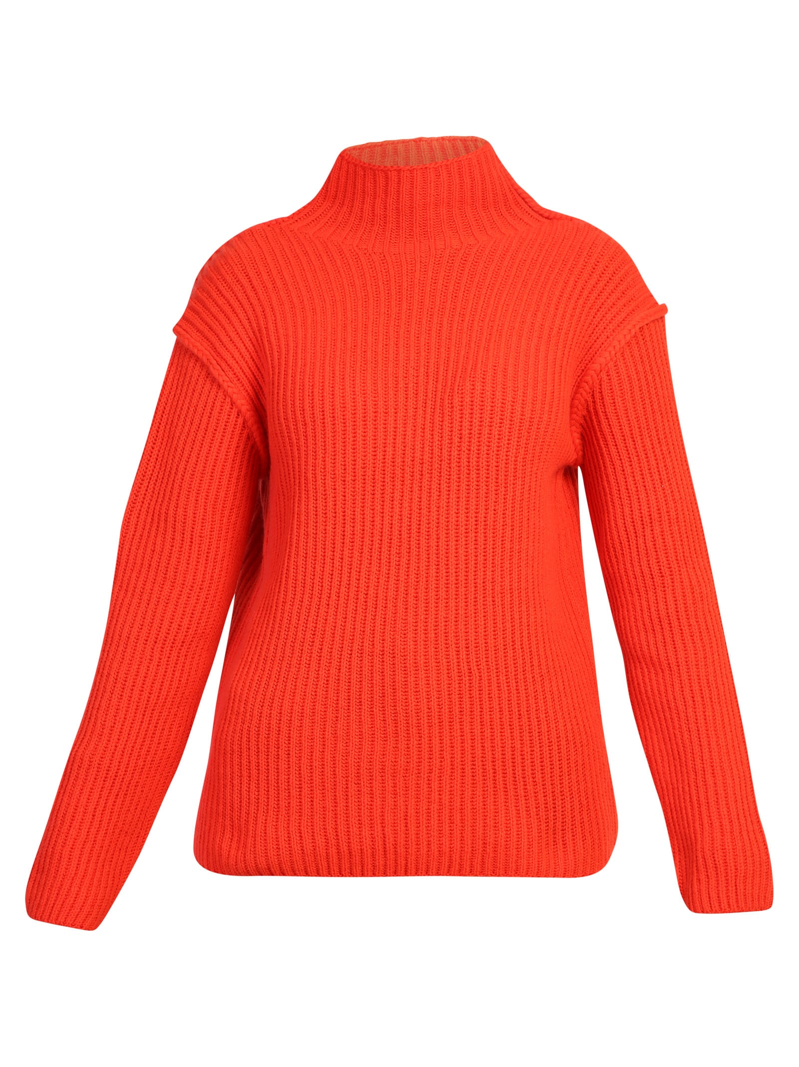 red oversized sweater