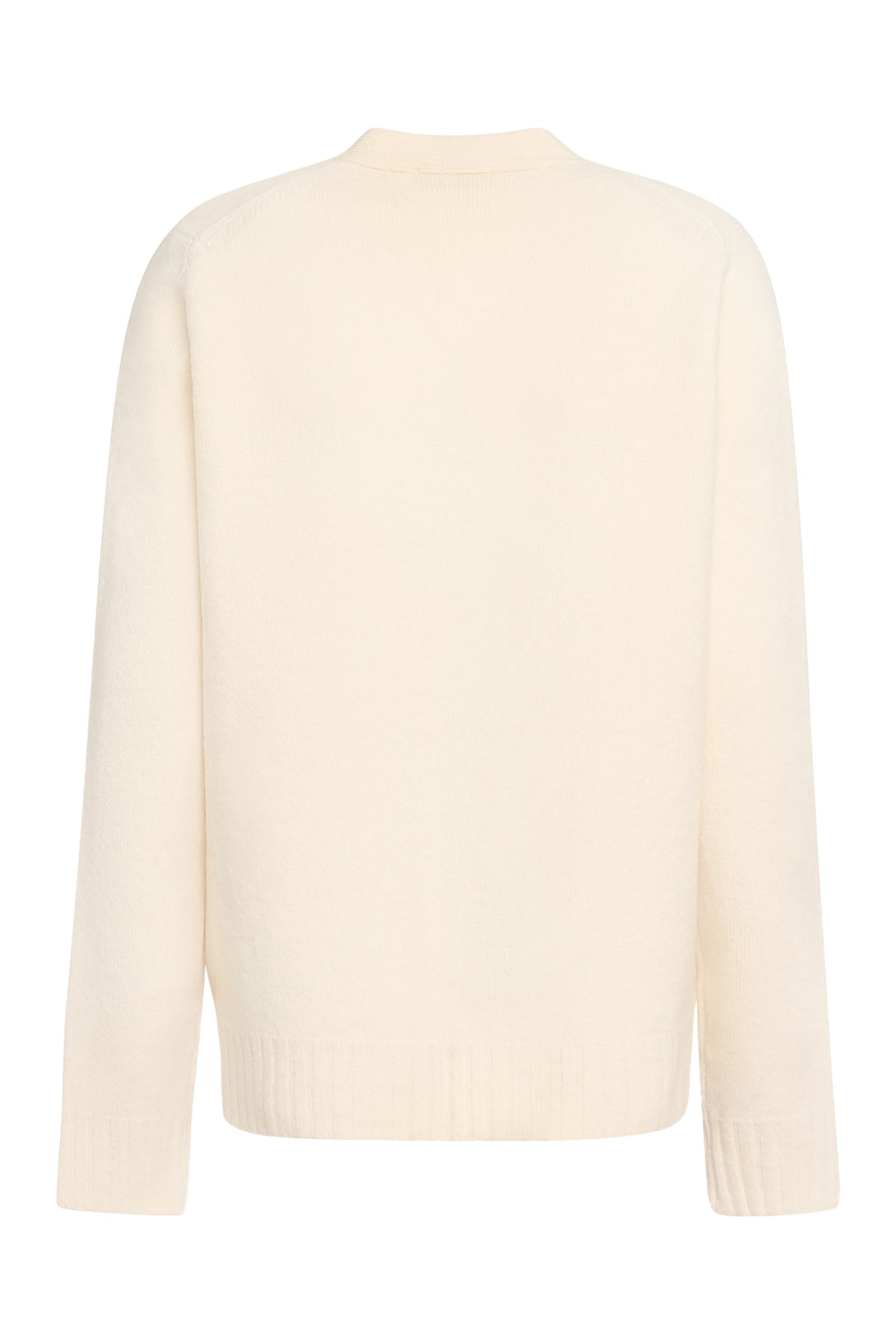 Shop Jil Sander Wool Cardigan In Ivory