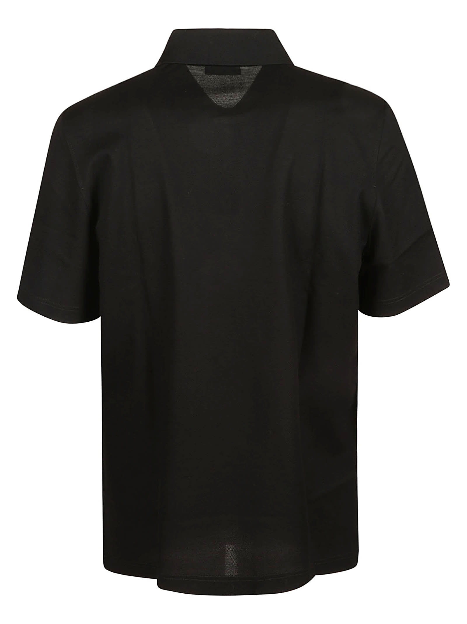 Shop Ferragamo Logo Buttoned Polo Shirt In Black