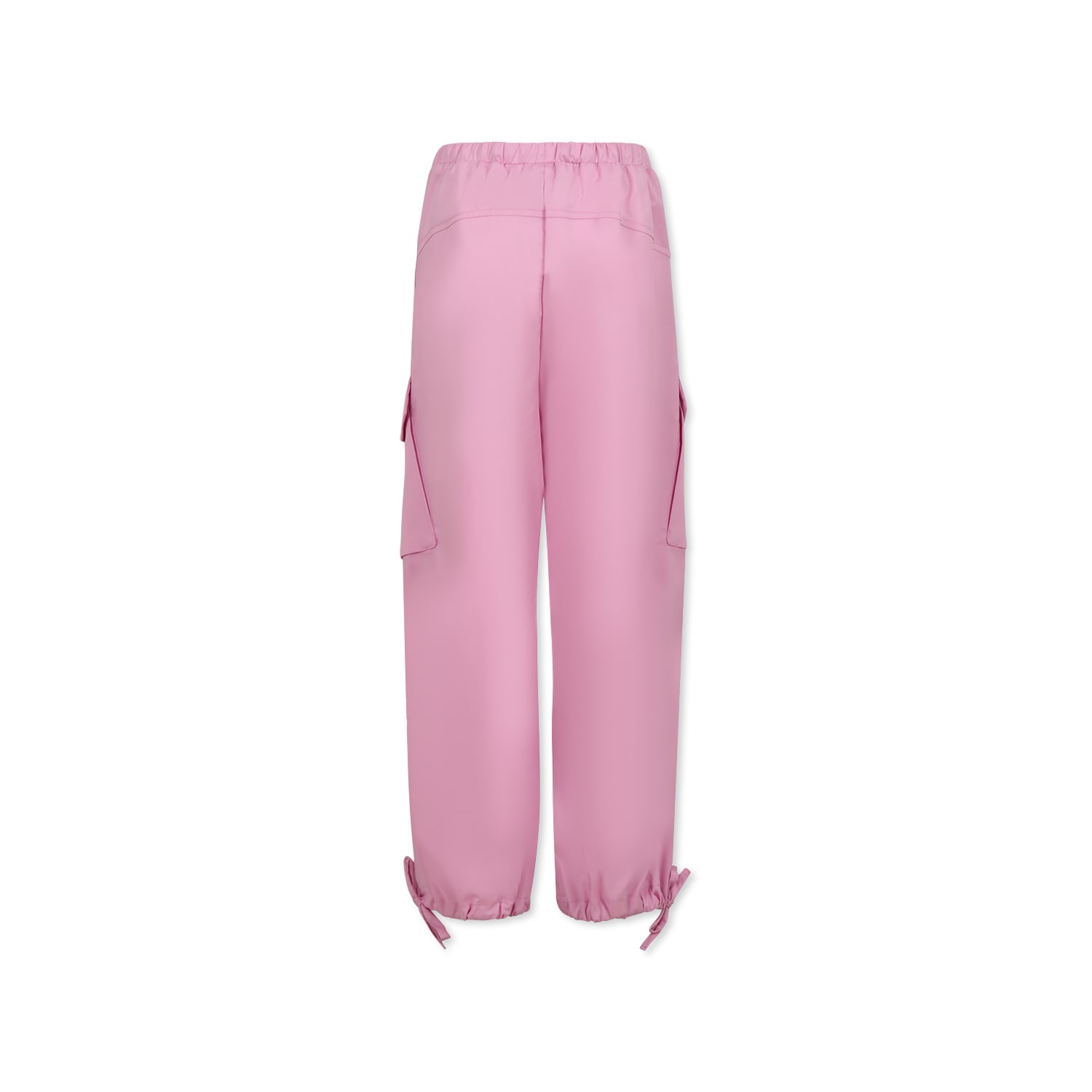 Shop Msgm Pink Trousers For Girl With Logo
