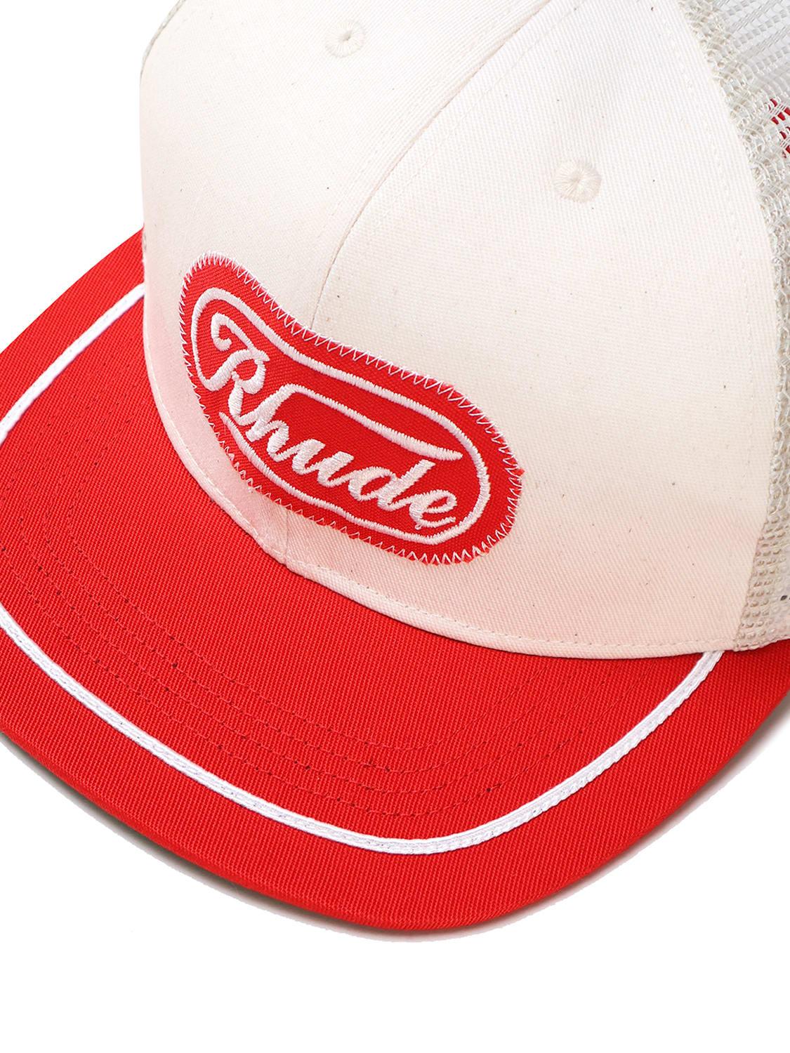 Shop Rhude Baseball Hat Logo In White, Red