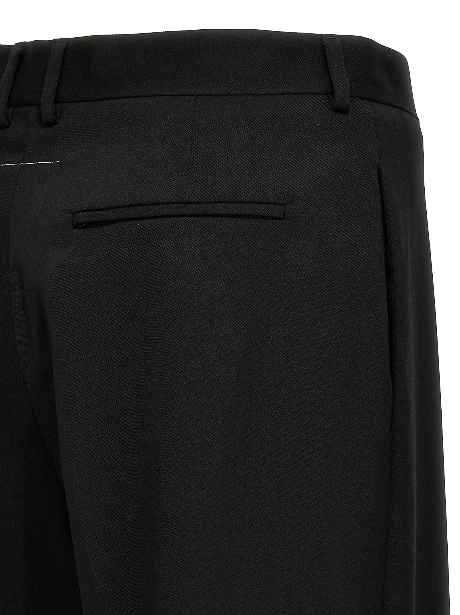 Shop Mm6 Maison Margiela Front Pocket Pants In Black