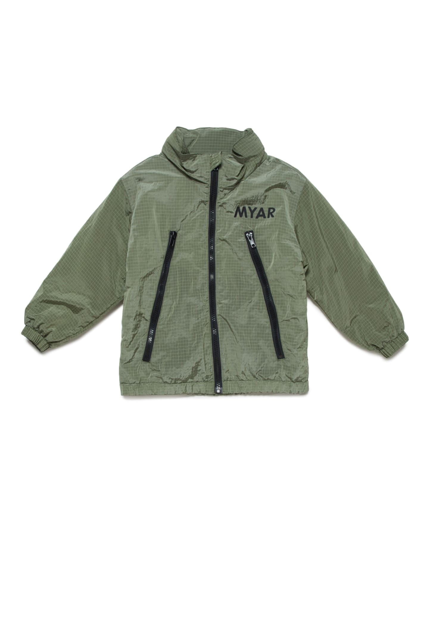MYAR Myj15u Jacket Myar Deadstock Green Ripstop Fabric Jacket With Concealed Hood