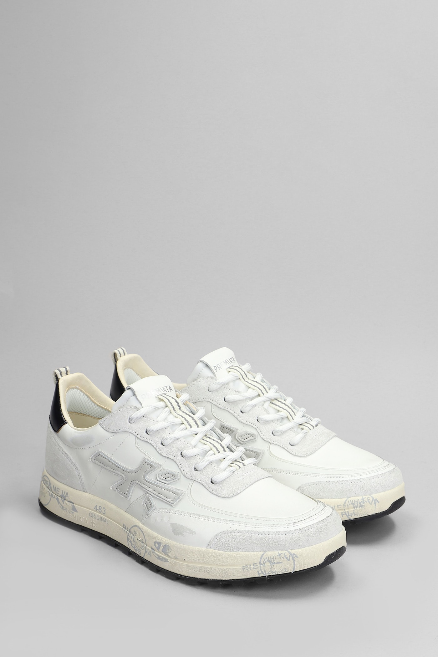 Shop Premiata Nous Sneakers In White Leather