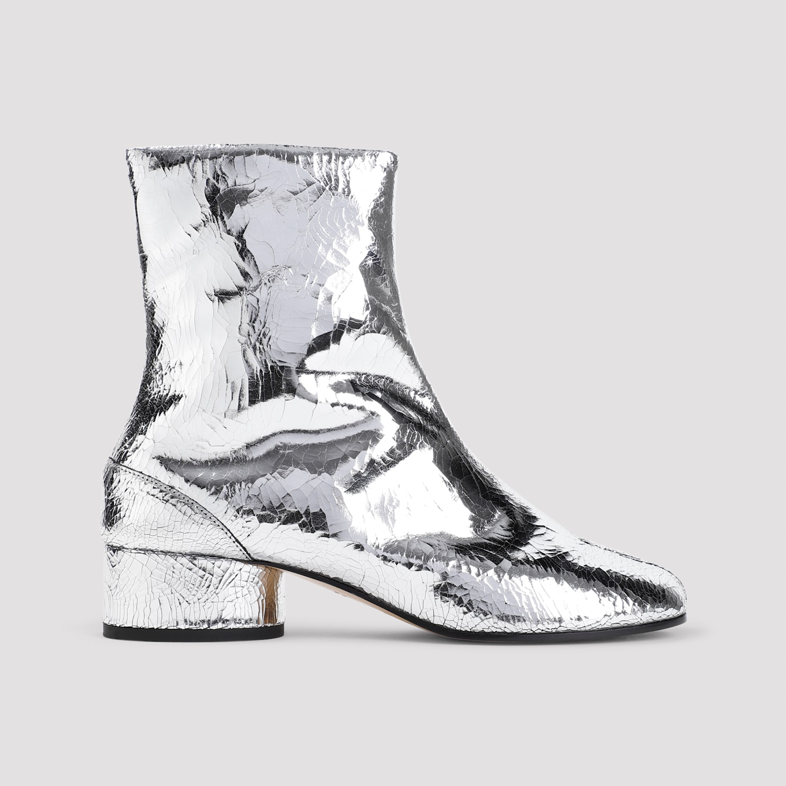 Shop Maison Margiela Tabi H30 Ankle Boots In Silver