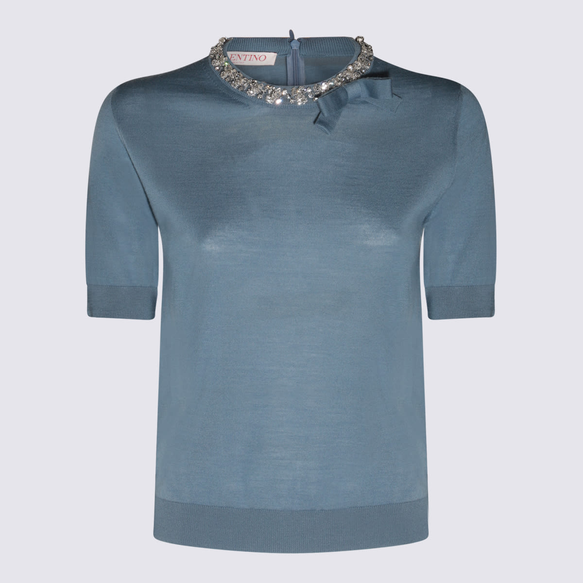 Shop Valentino Blue Wool Knitwear