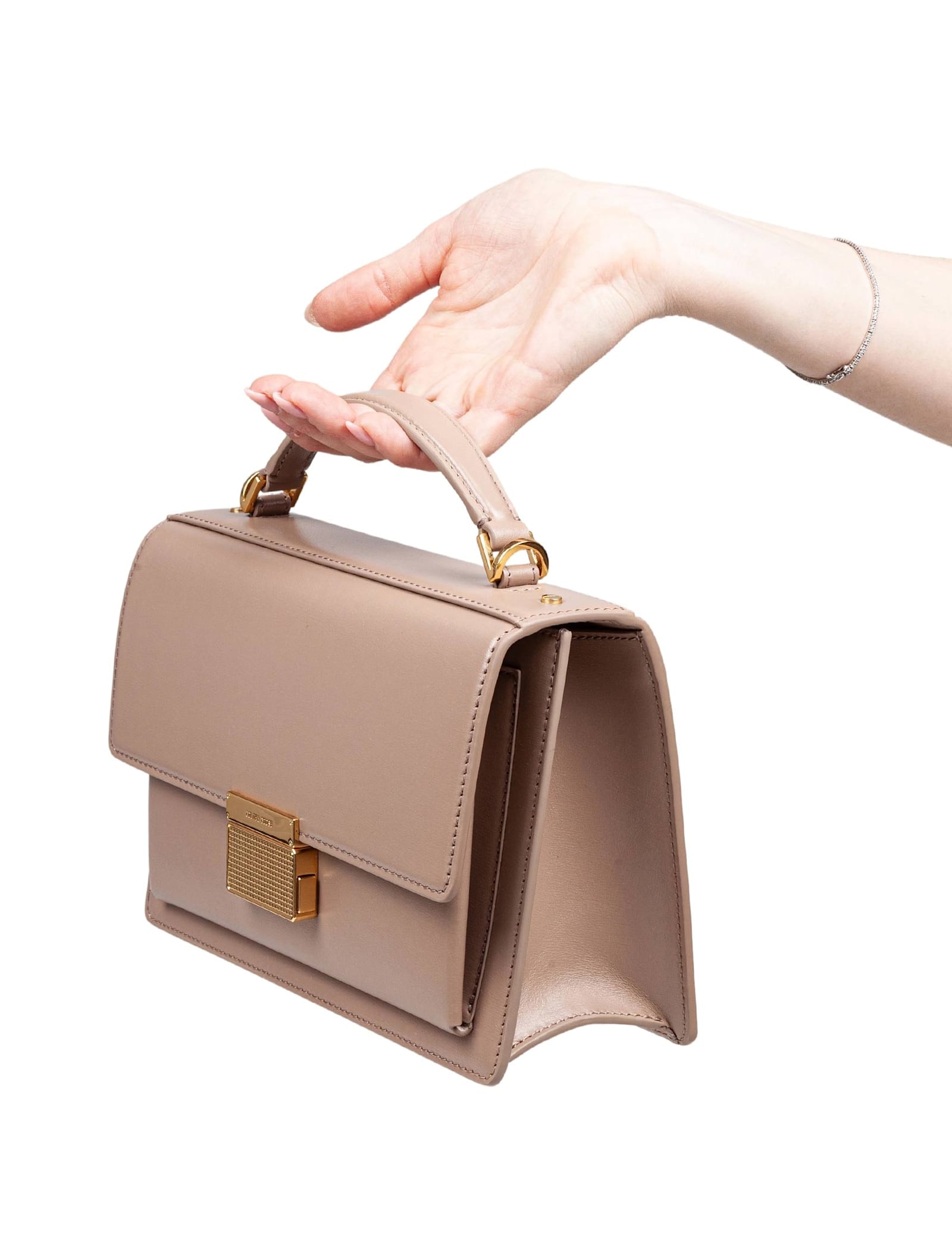 Golden Goose Venezia Handbag In Cappuccino Color Leather In Brown
