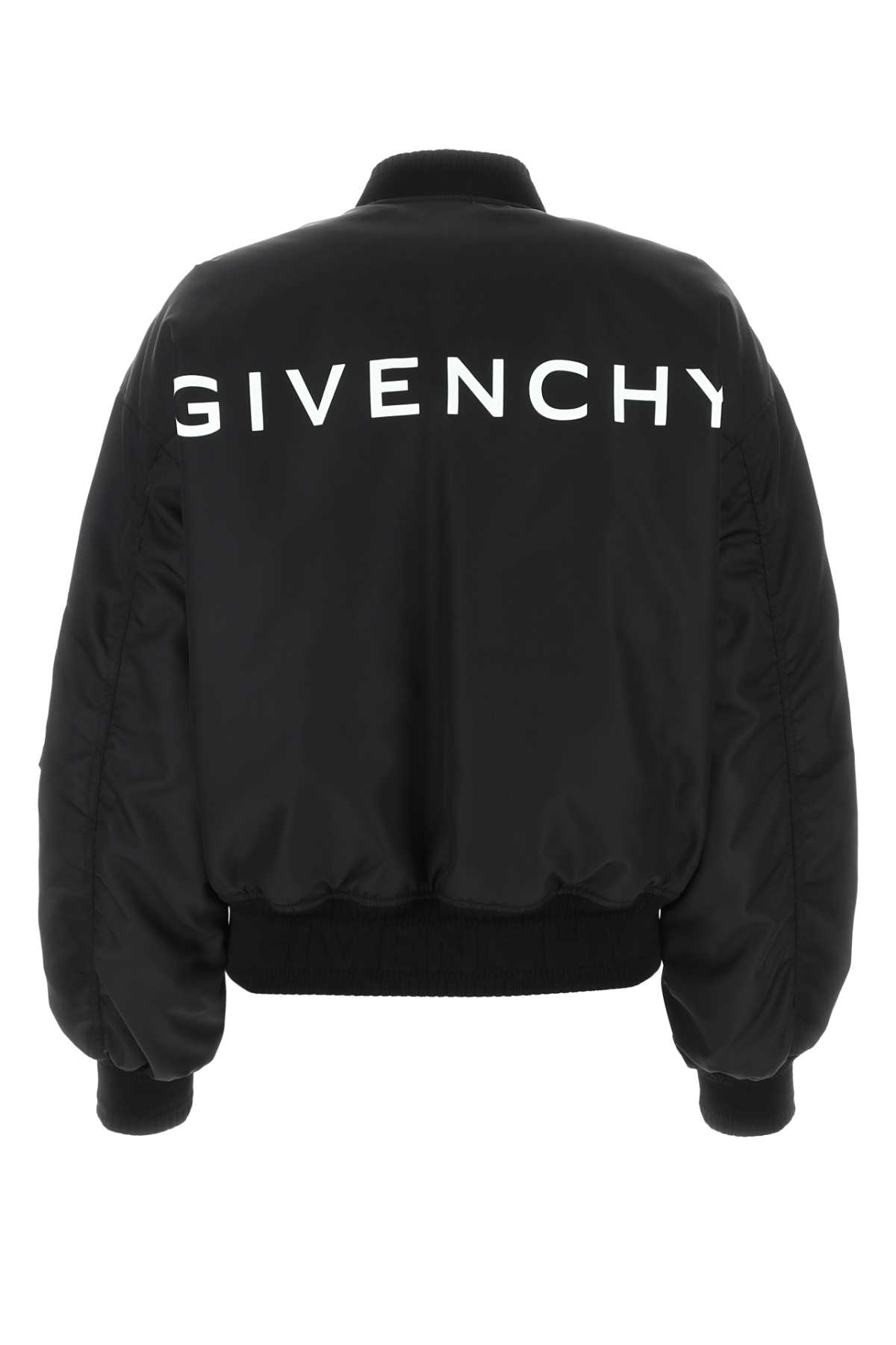 Shop Givenchy Black Nylon Padded Bomber Jacket In 001