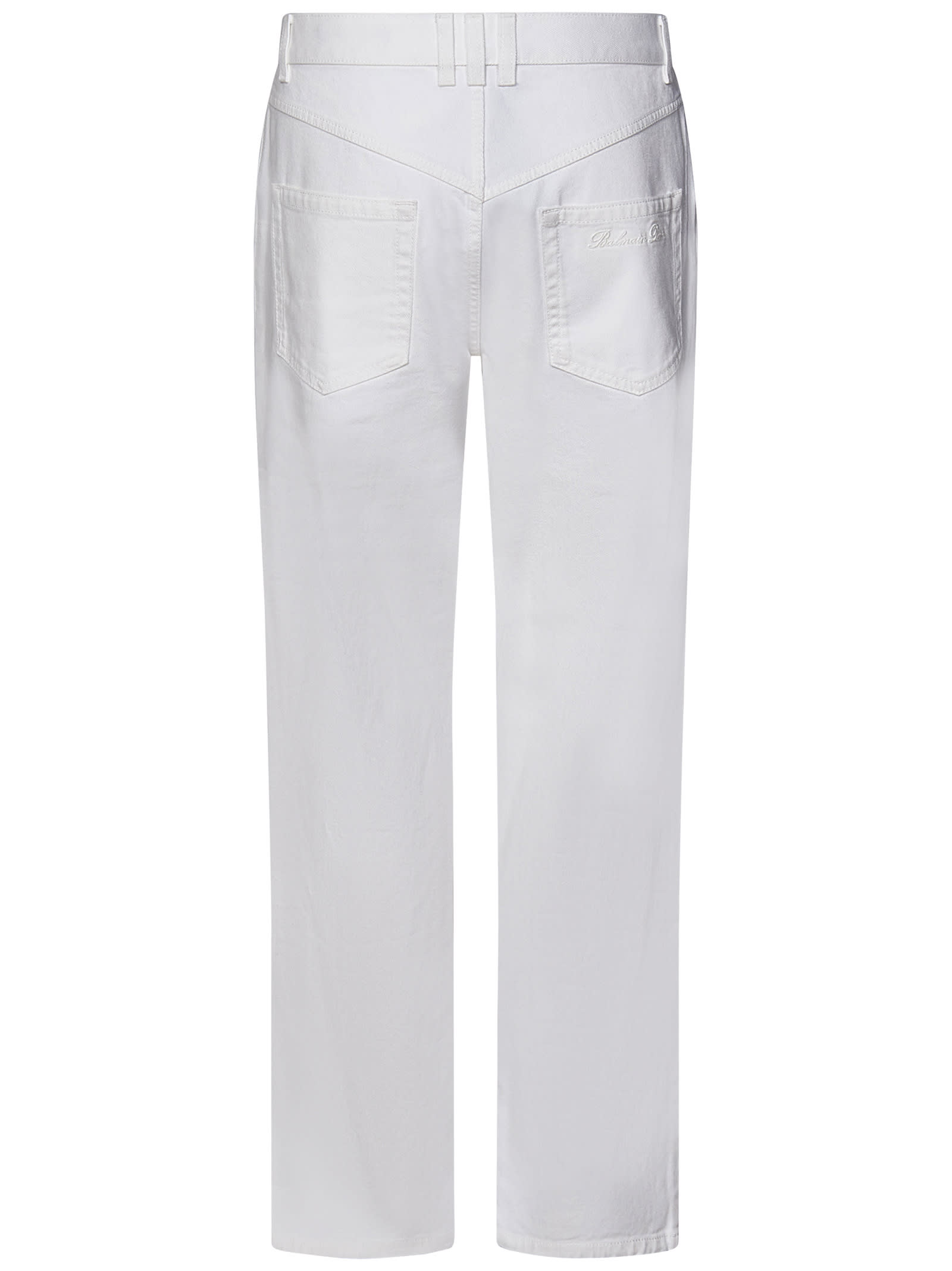 Shop Balmain Jeans In Fa Blanc