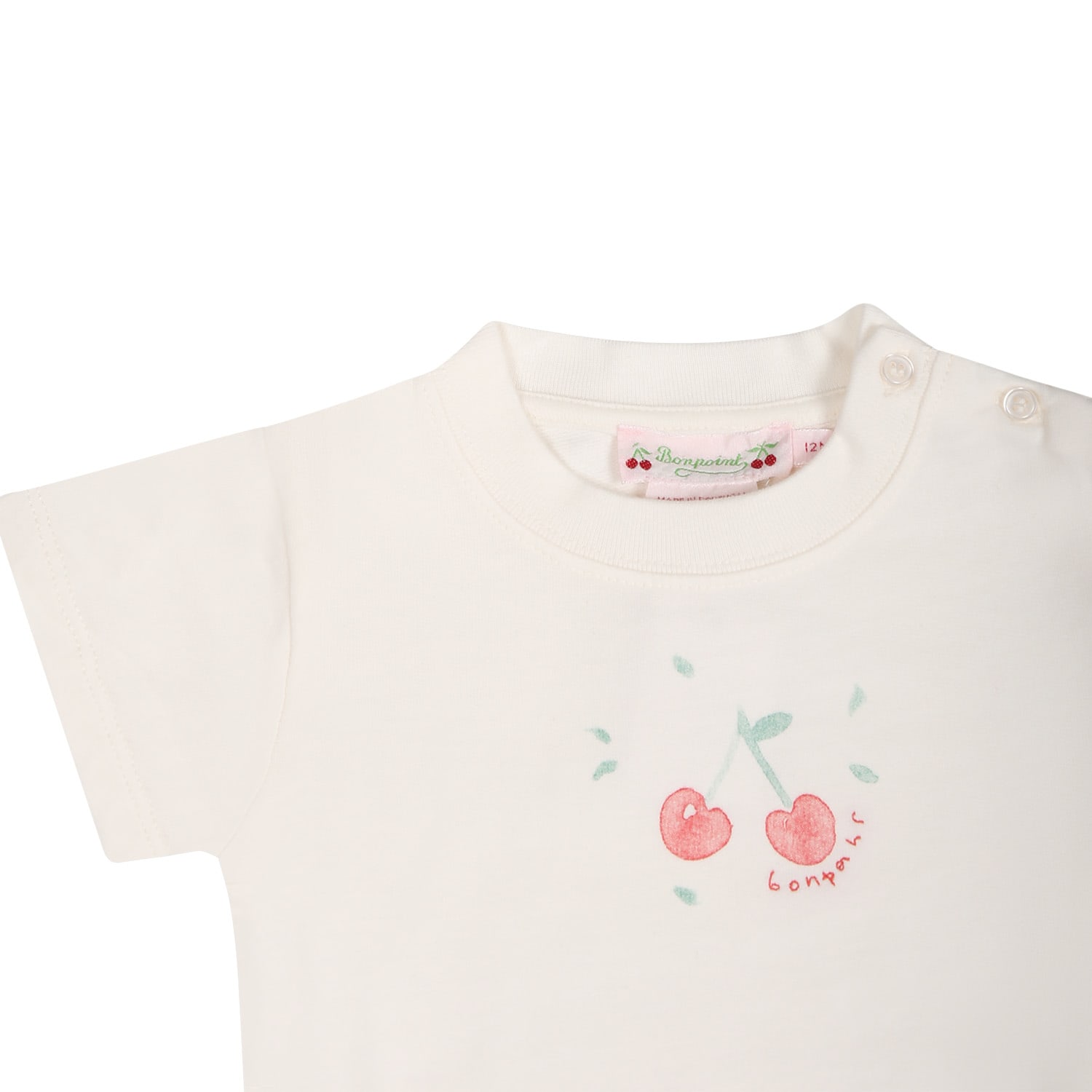 Shop Bonpoint White Casual Dress For Girl With Cherries