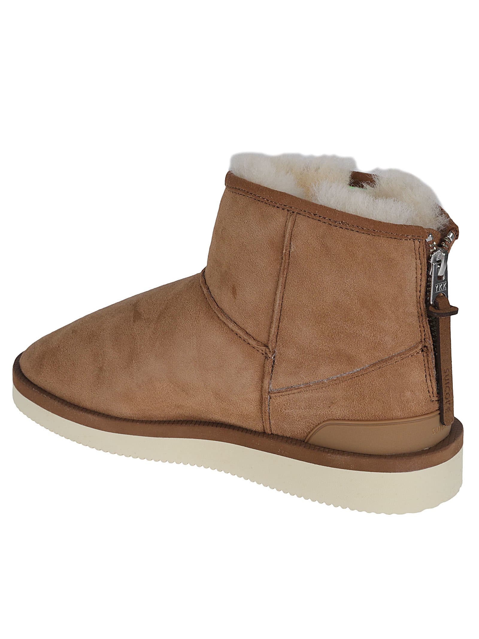 Shop Suicoke Fur Detailed Boots In Brown