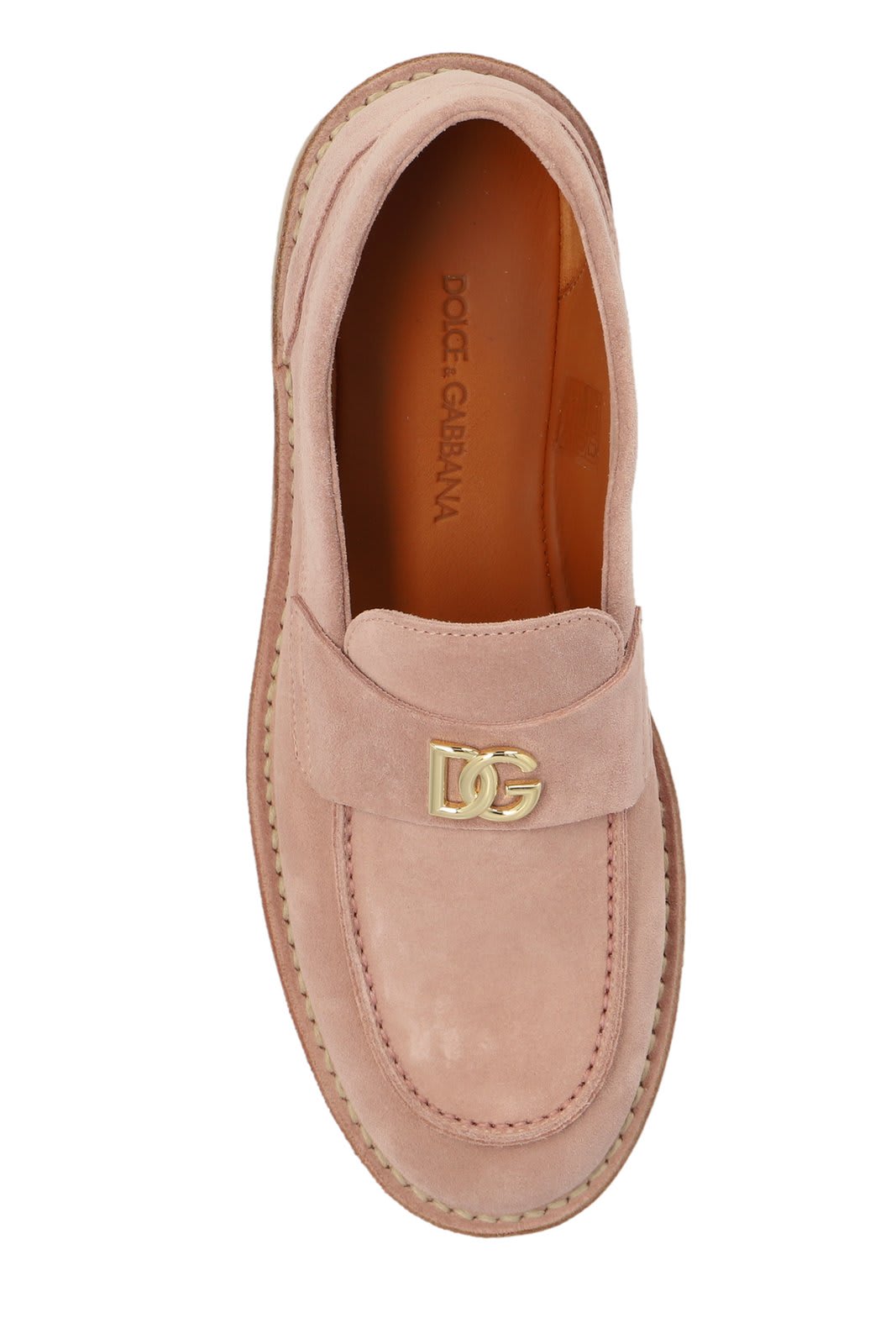 Shop Dolce & Gabbana Logo Plaque Loafers In Rosa