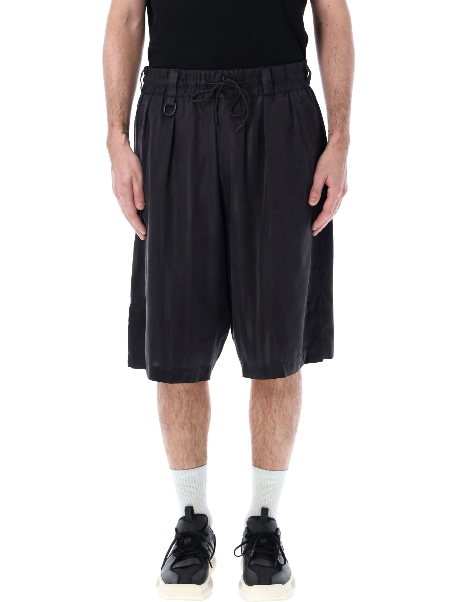 Shop Y-3 3-stripes Shorts In Black