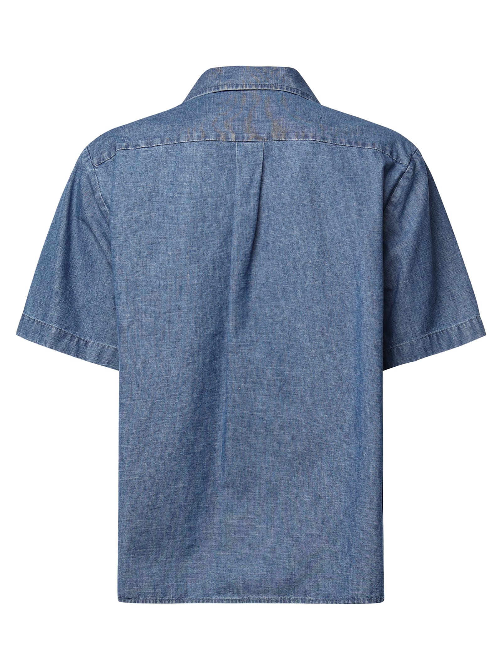 Valentino Garavani Oversized Denim Shirt With Button Closure In Mediumbluedenim