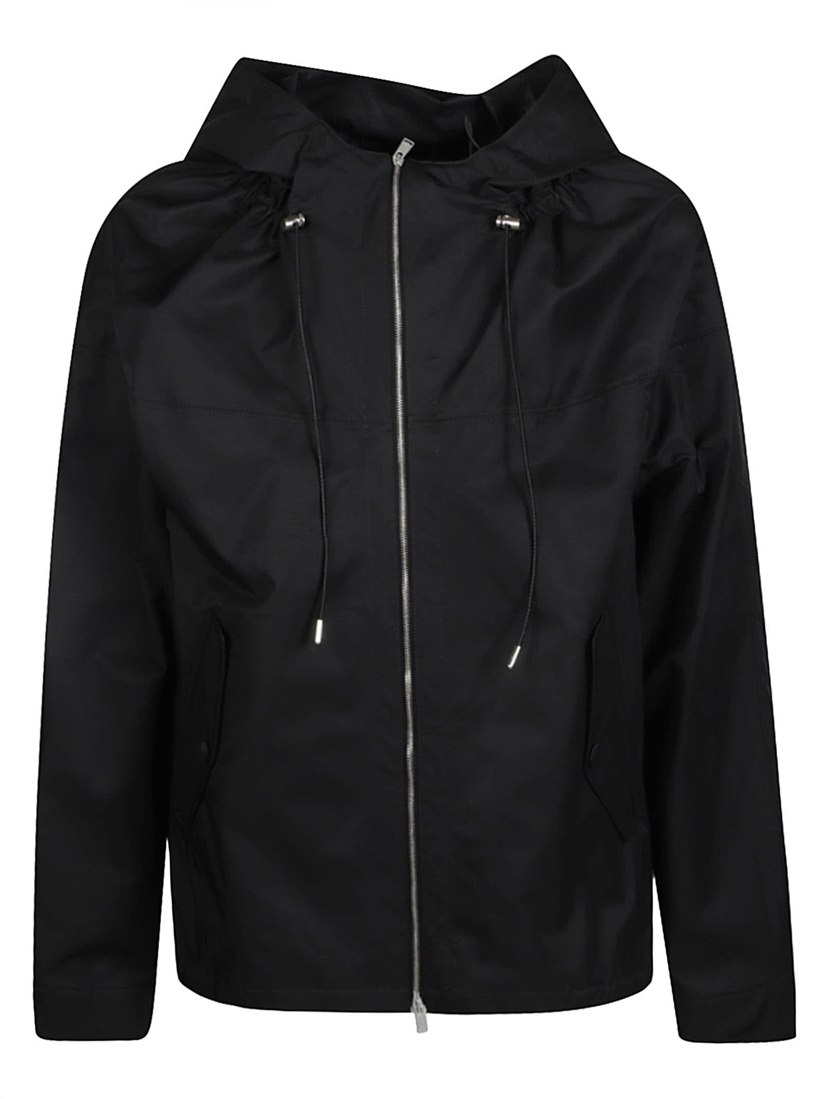 Shop Lanvin Buttoned Pocket Zip Hoodie In Black