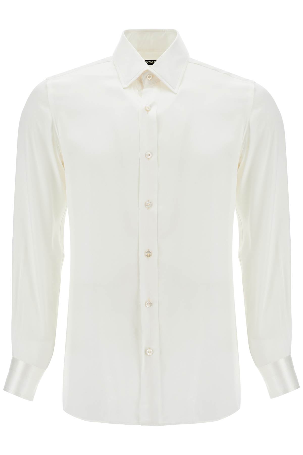 Shop Tom Ford Silk Slim Fit Shirt In Ivory (white)