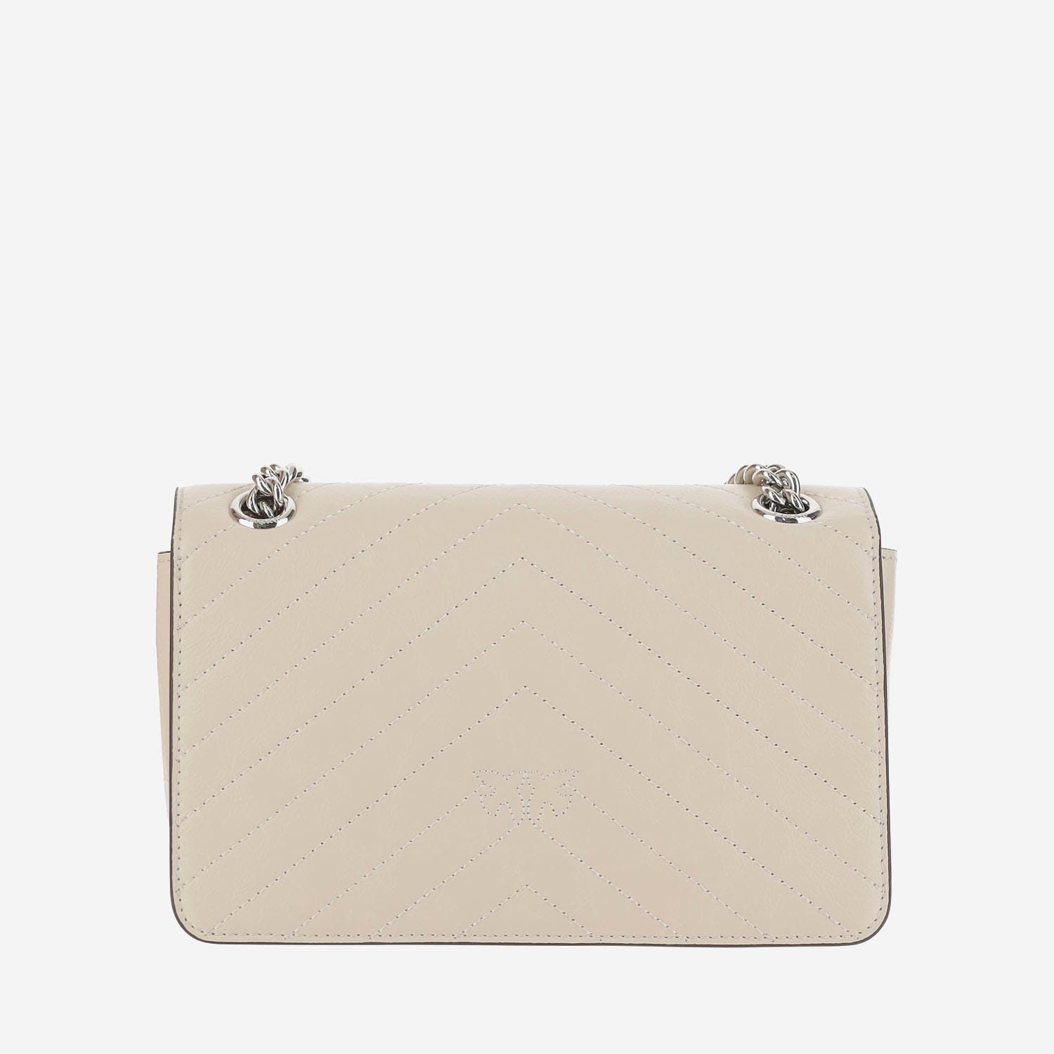 Pinko Classic Love Quilted Shoulder Bag In White