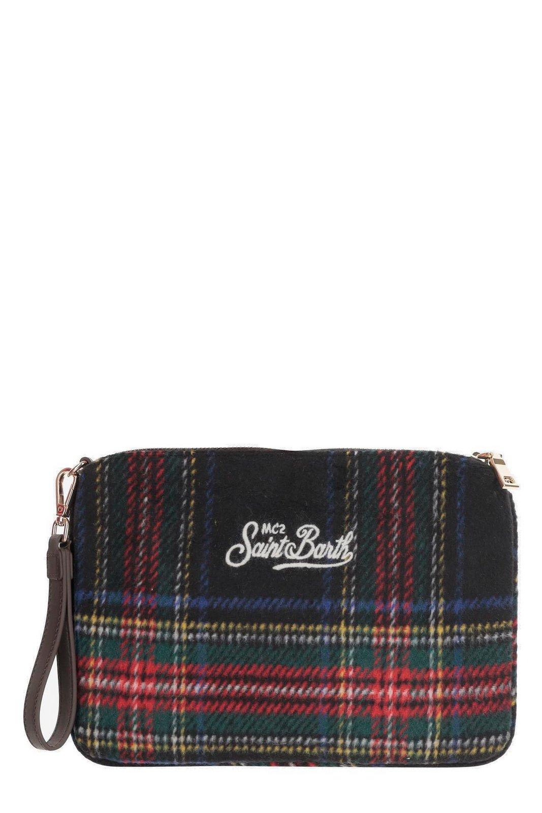 MC2 SAINT BARTH PARISIENNE CHECK PATTERN CLUTCH BAG