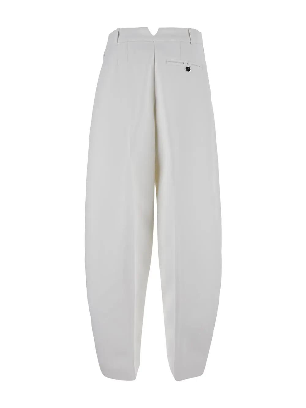 Shop Jacquemus Le Pantalon Ovalo Trouser In White