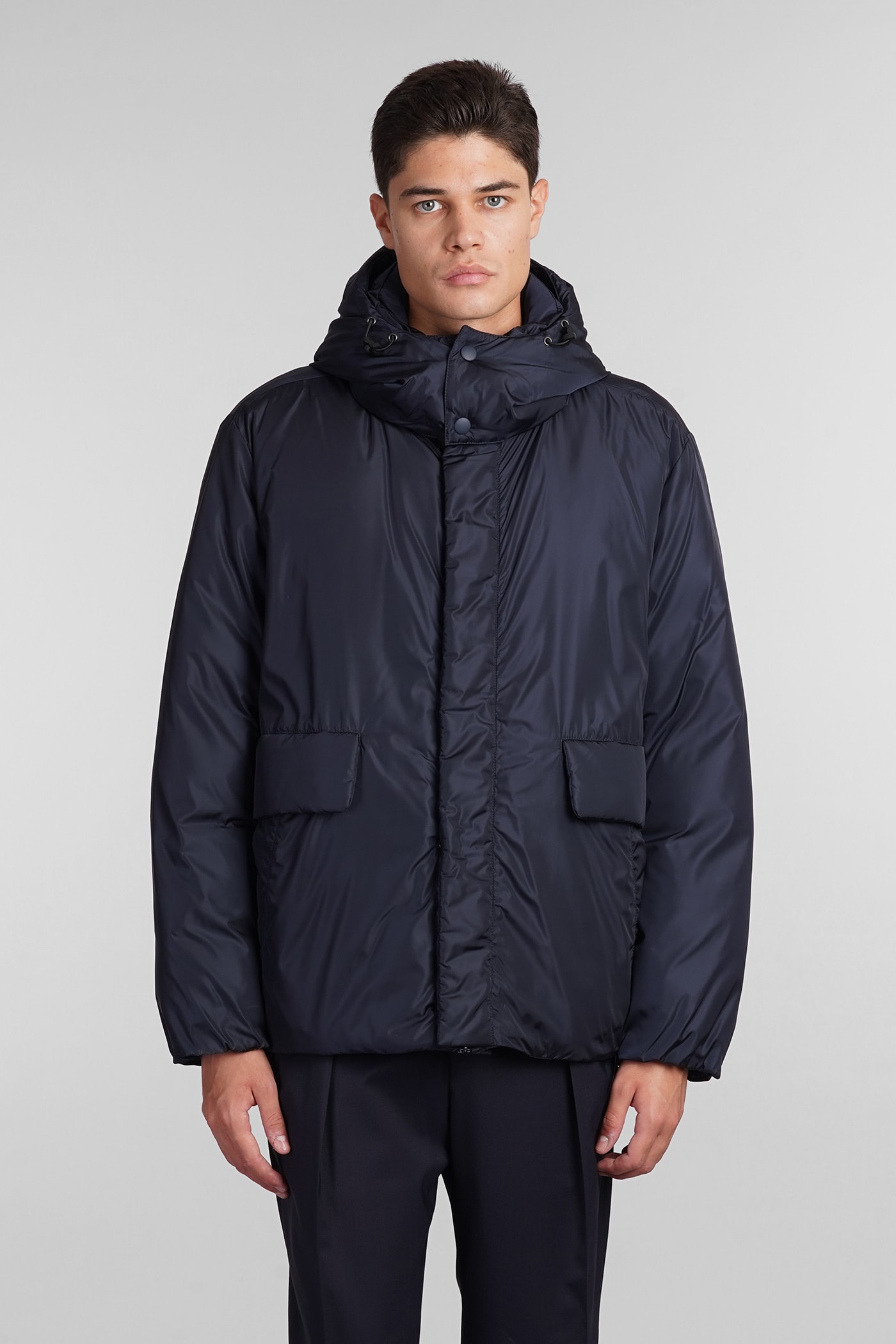 Shop Aspesi Byron Puffer In Blue Polyamide