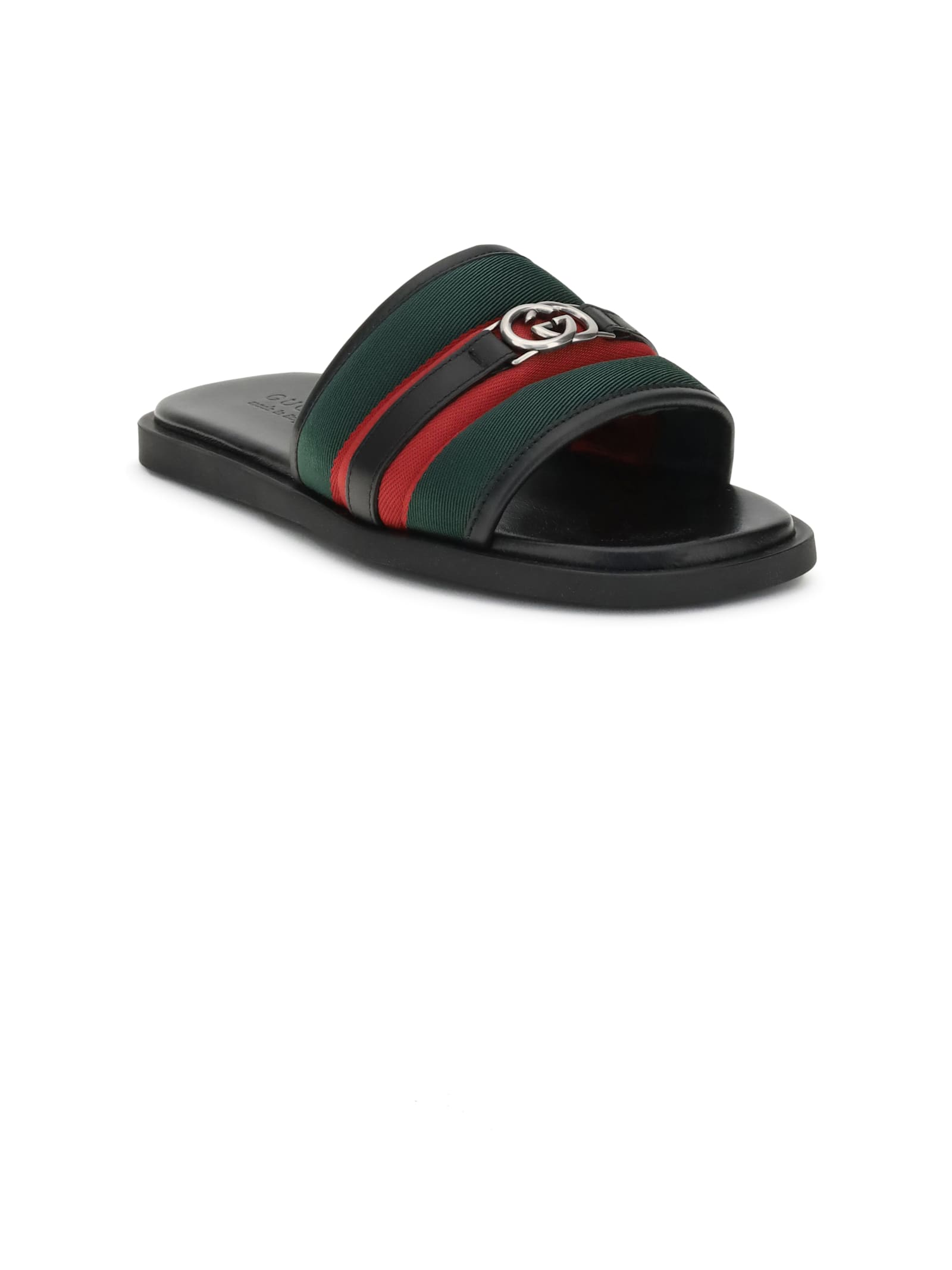 Gucci Interlocking G Web-stripe Sandals In Multi