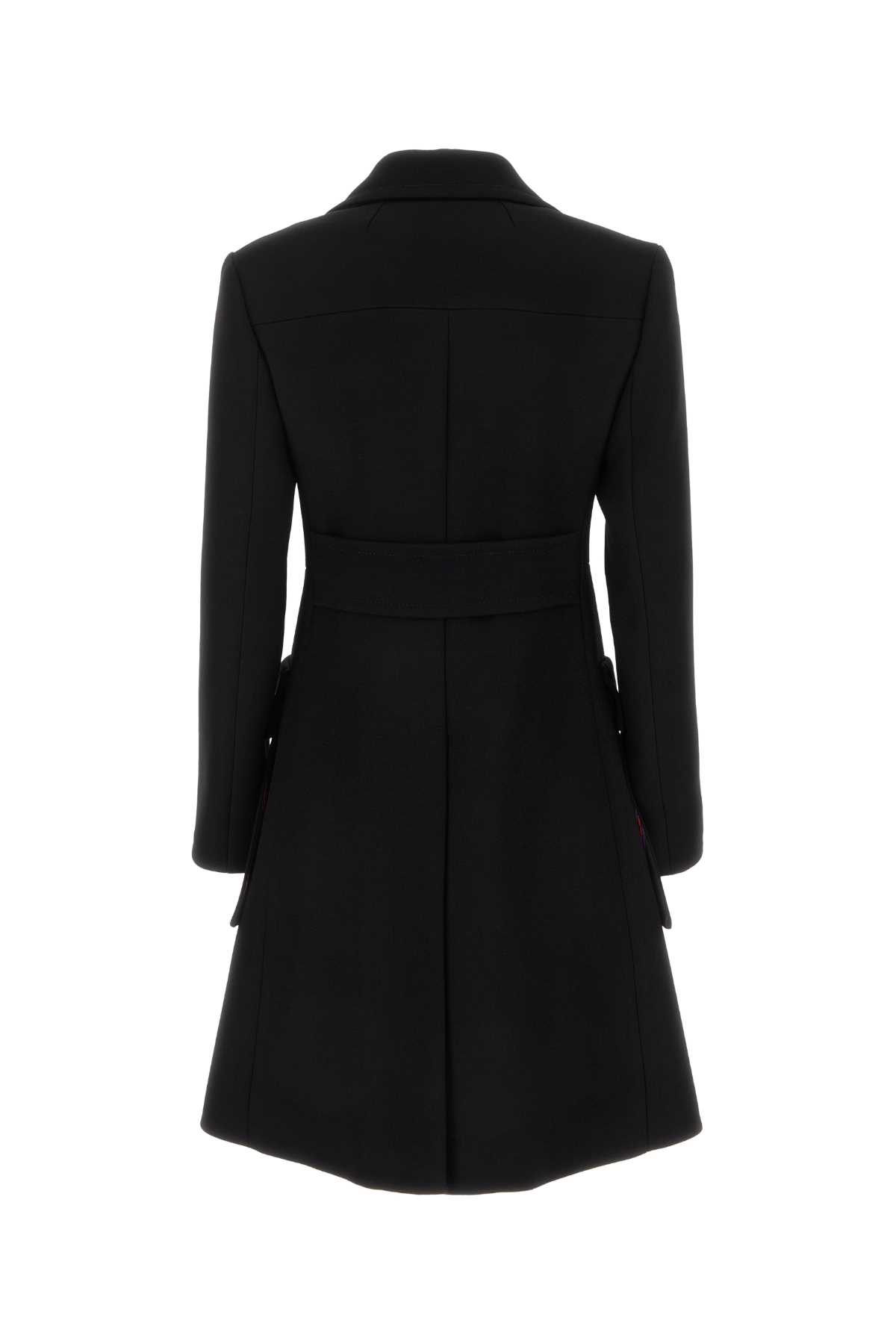 Shop Etro Black Wool Coat