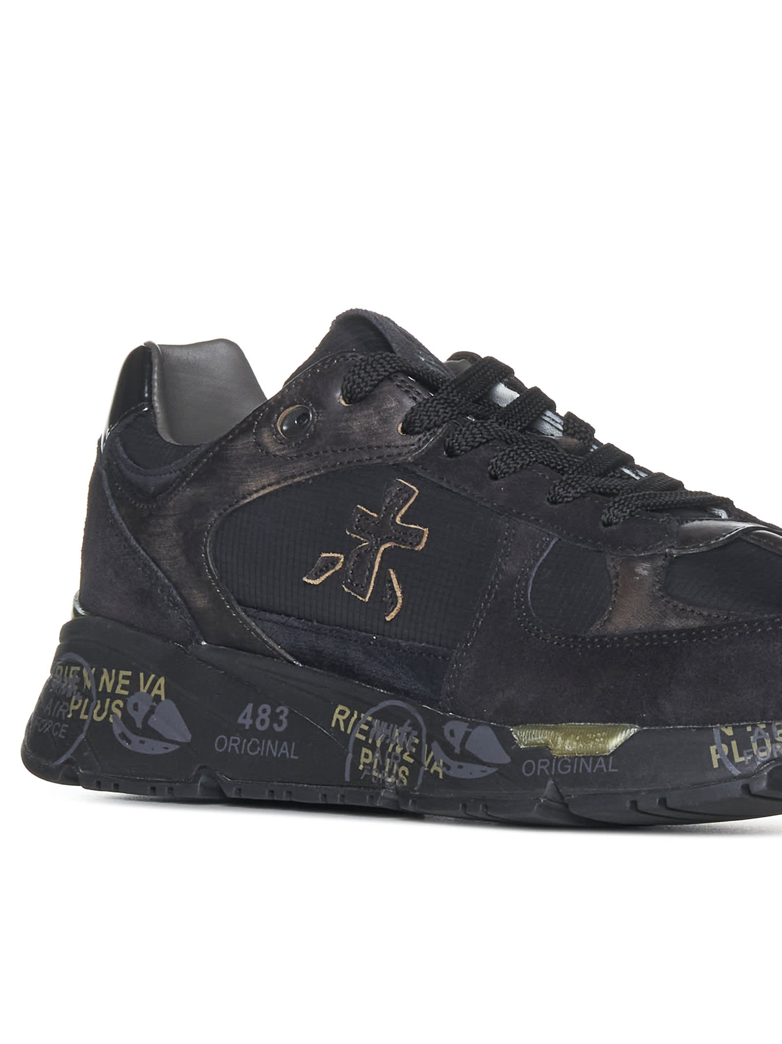 Premiata Mase Patched Low-top Sneakers In Nero